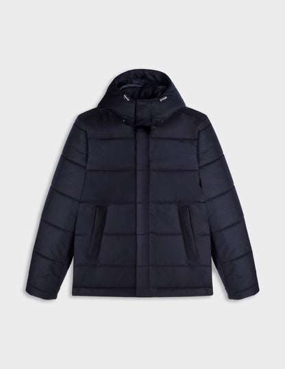 Isola navy wool canvas padded jacket