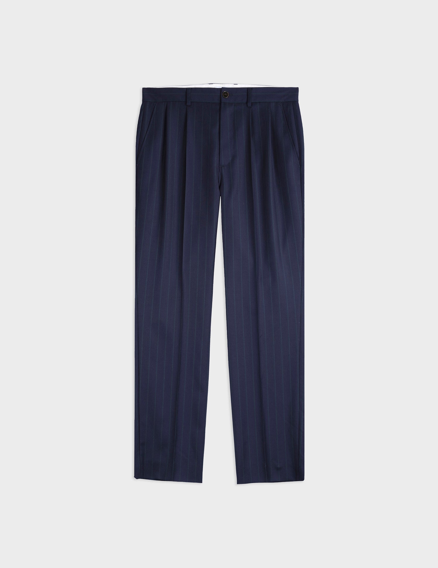 Driss navy striped virgin wool suit pants