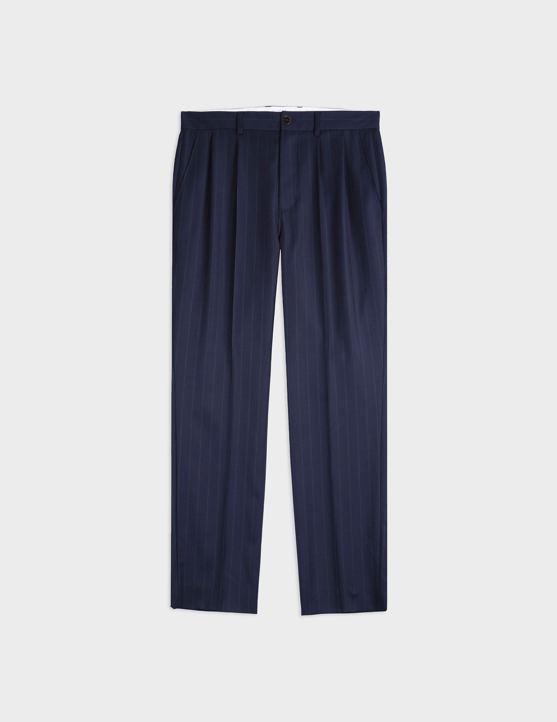 Driss navy striped virgin wool suit pants