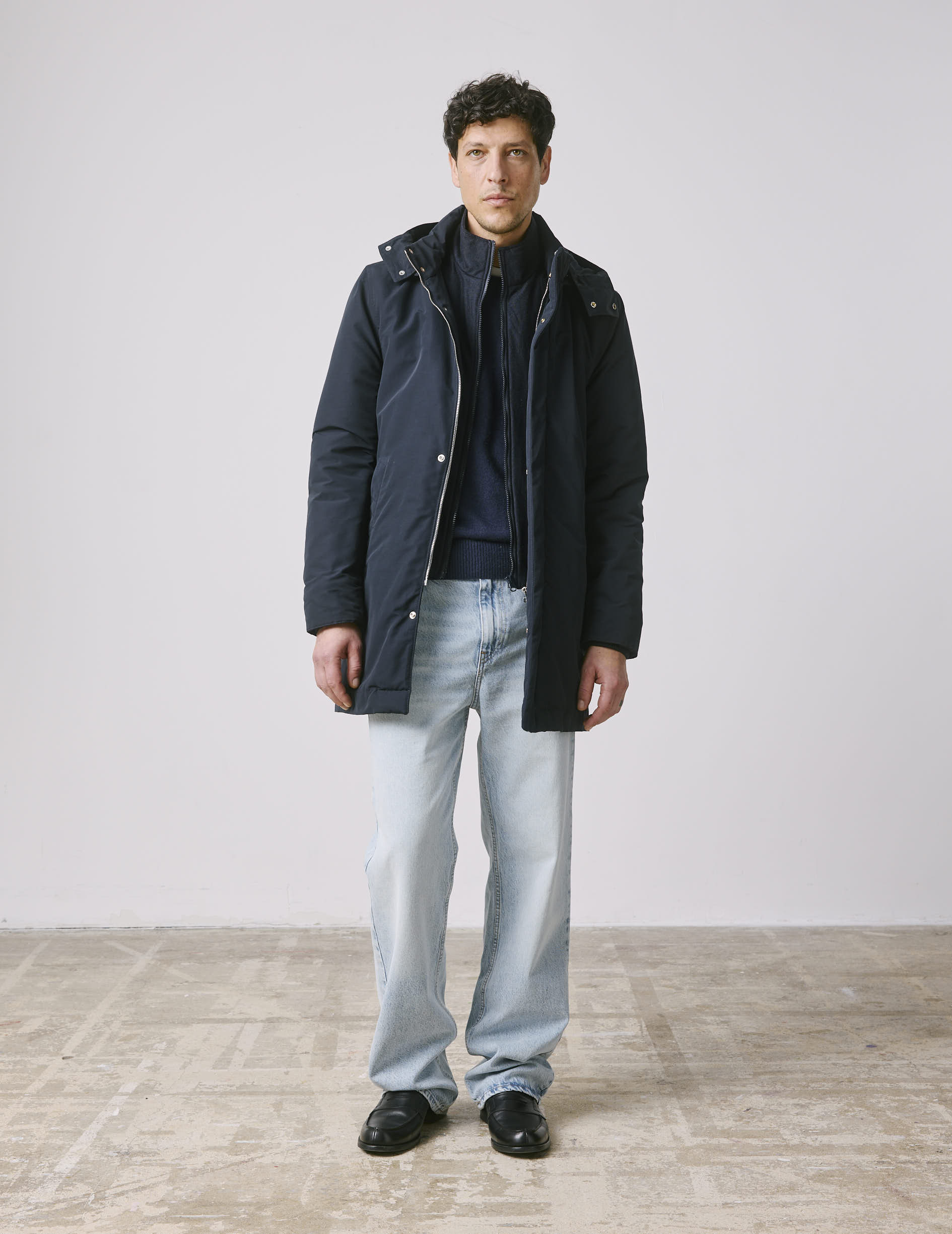 Iliame navy technical fabric parka