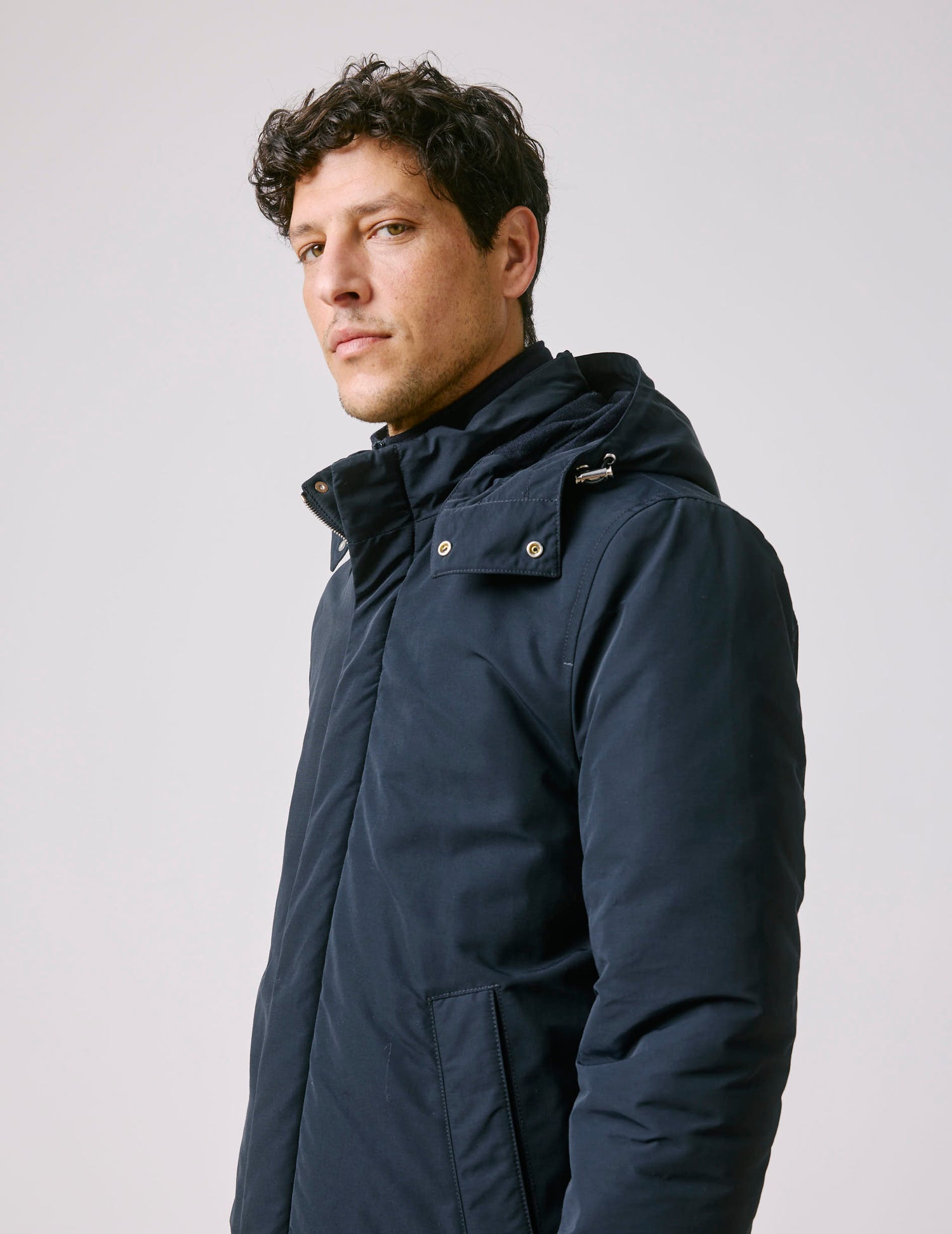 Iliame navy technical fabric parka