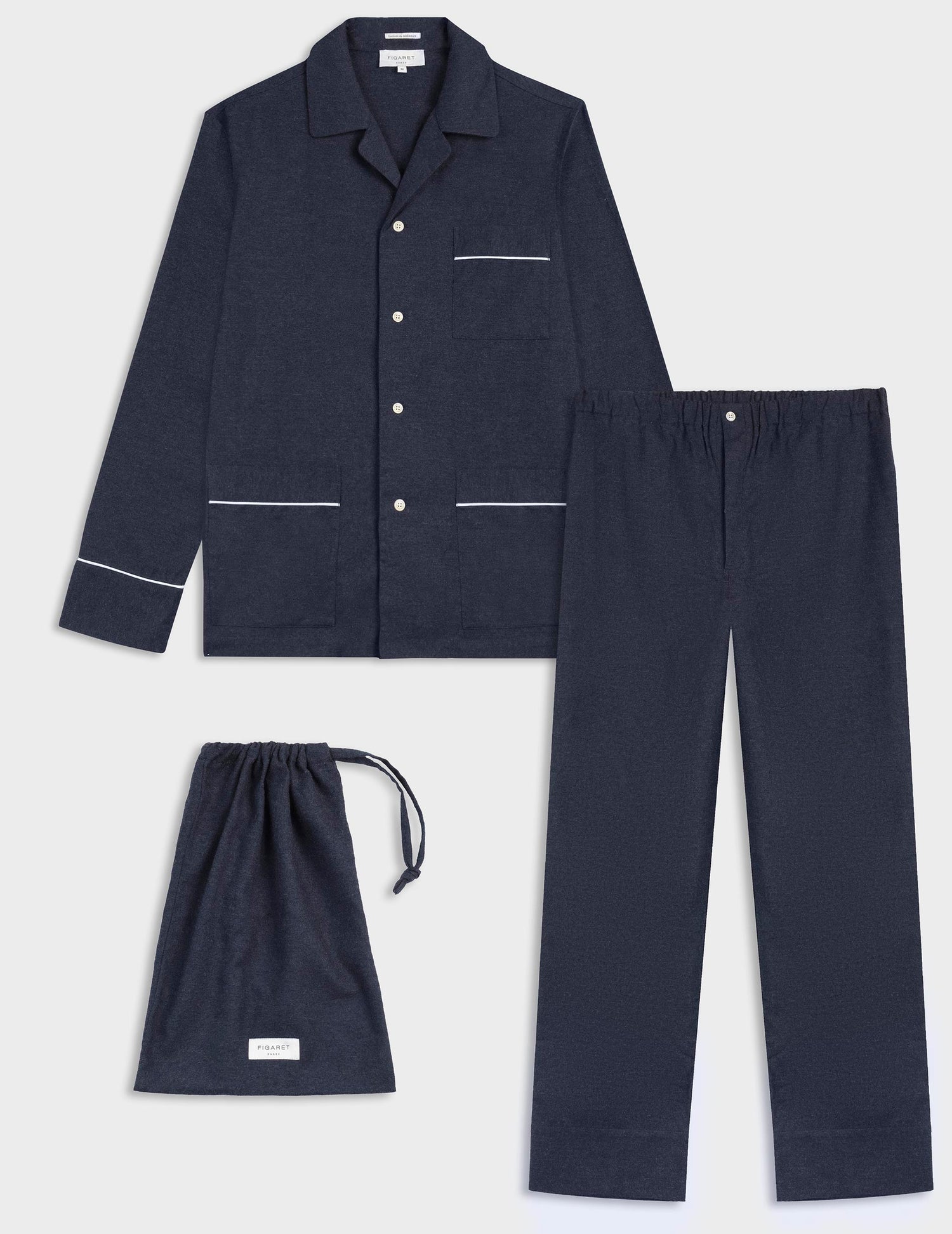 Louis blue flannel pajamas