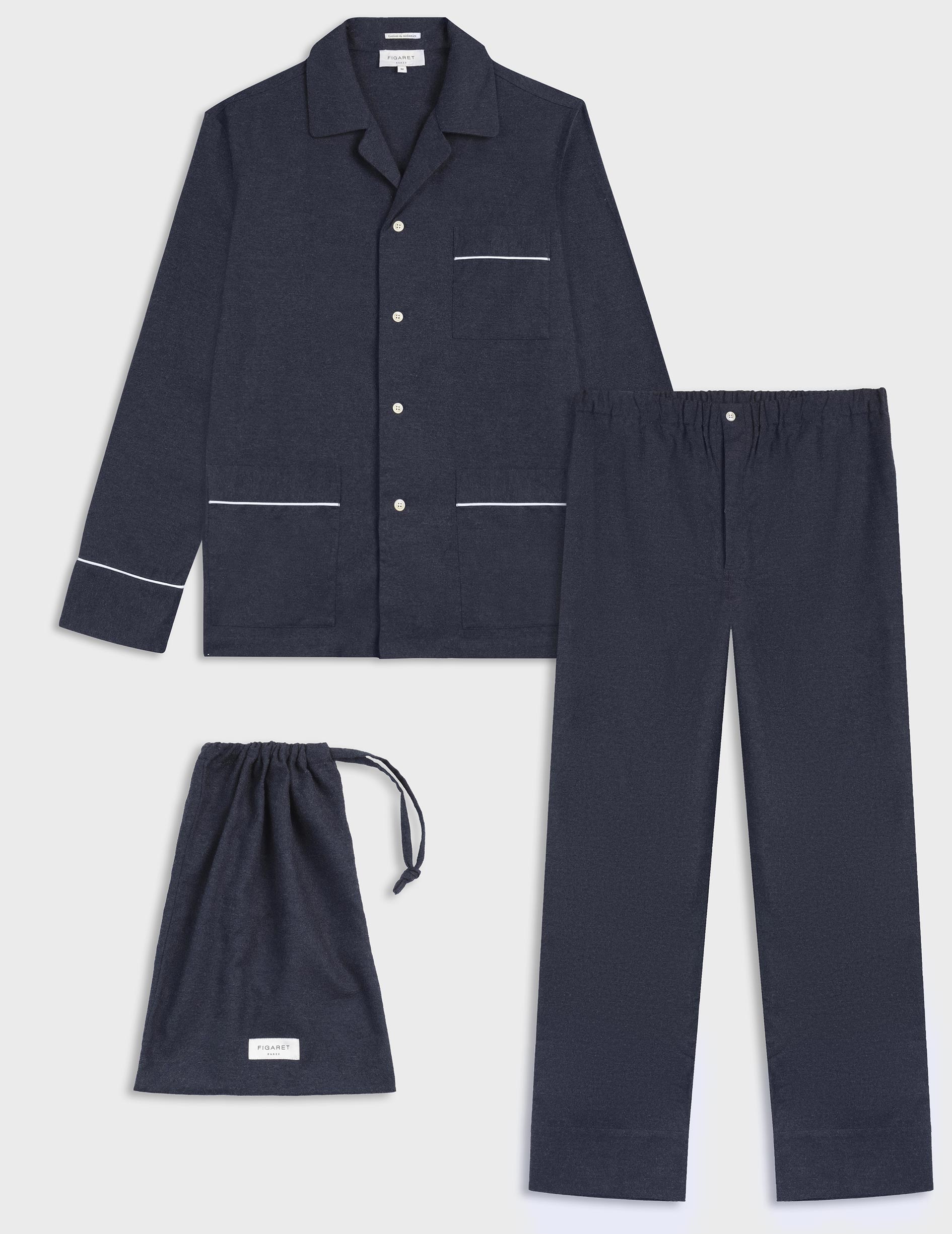 Louis blue flannel pajamas