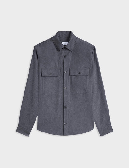 Maxime grey virgin wool shirt jacket
