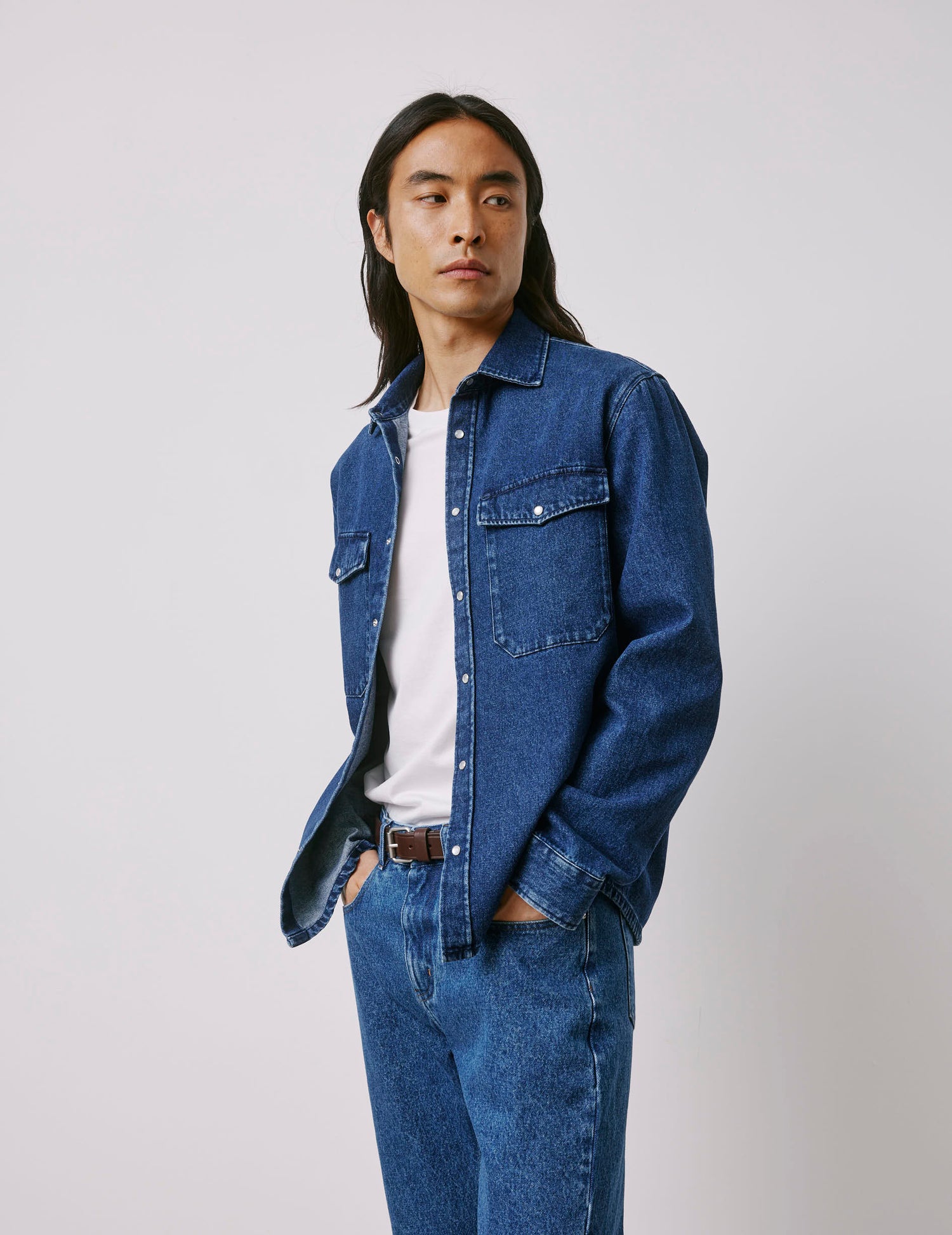 Merwann denim blue shirt jacket