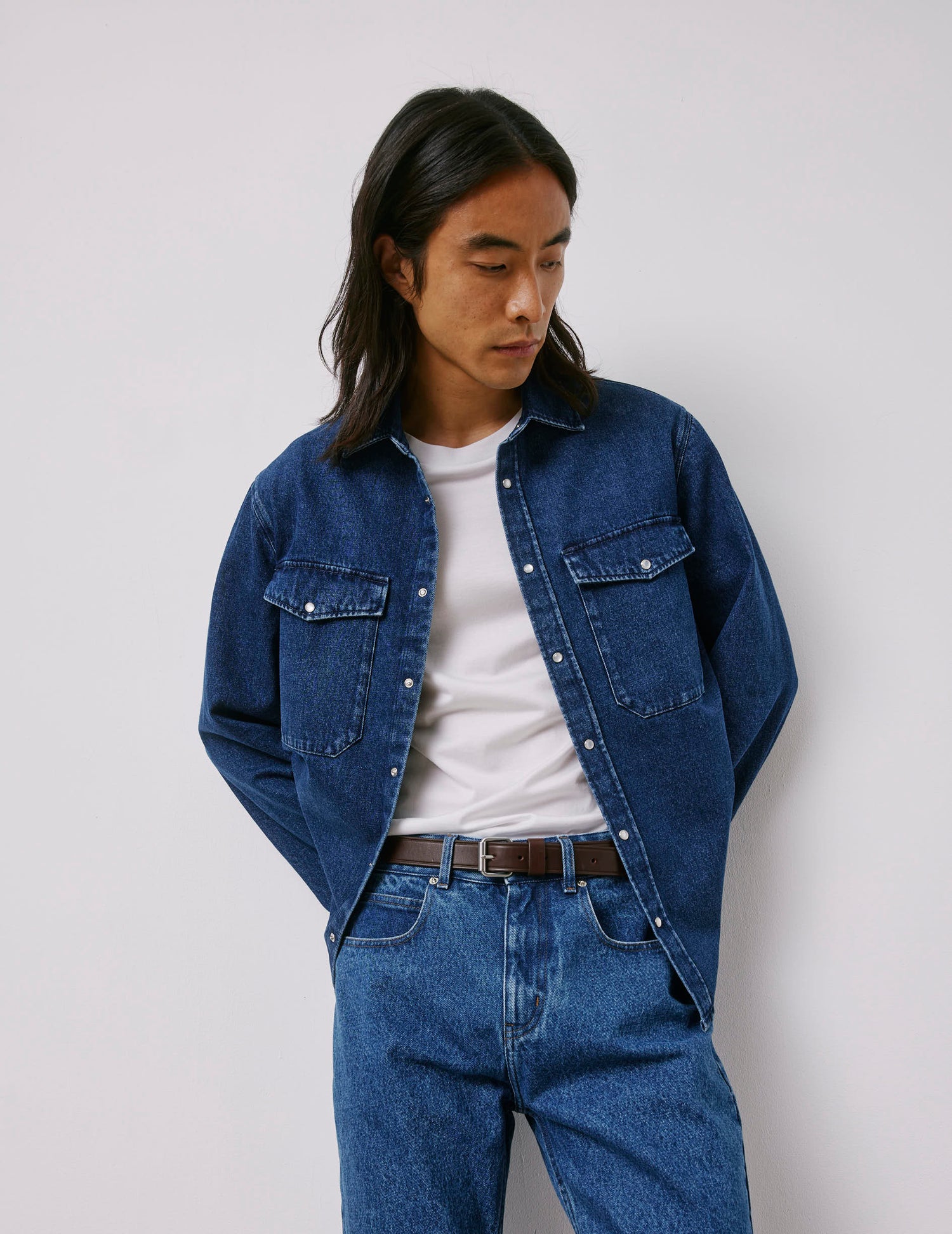 Merwann denim blue shirt jacket