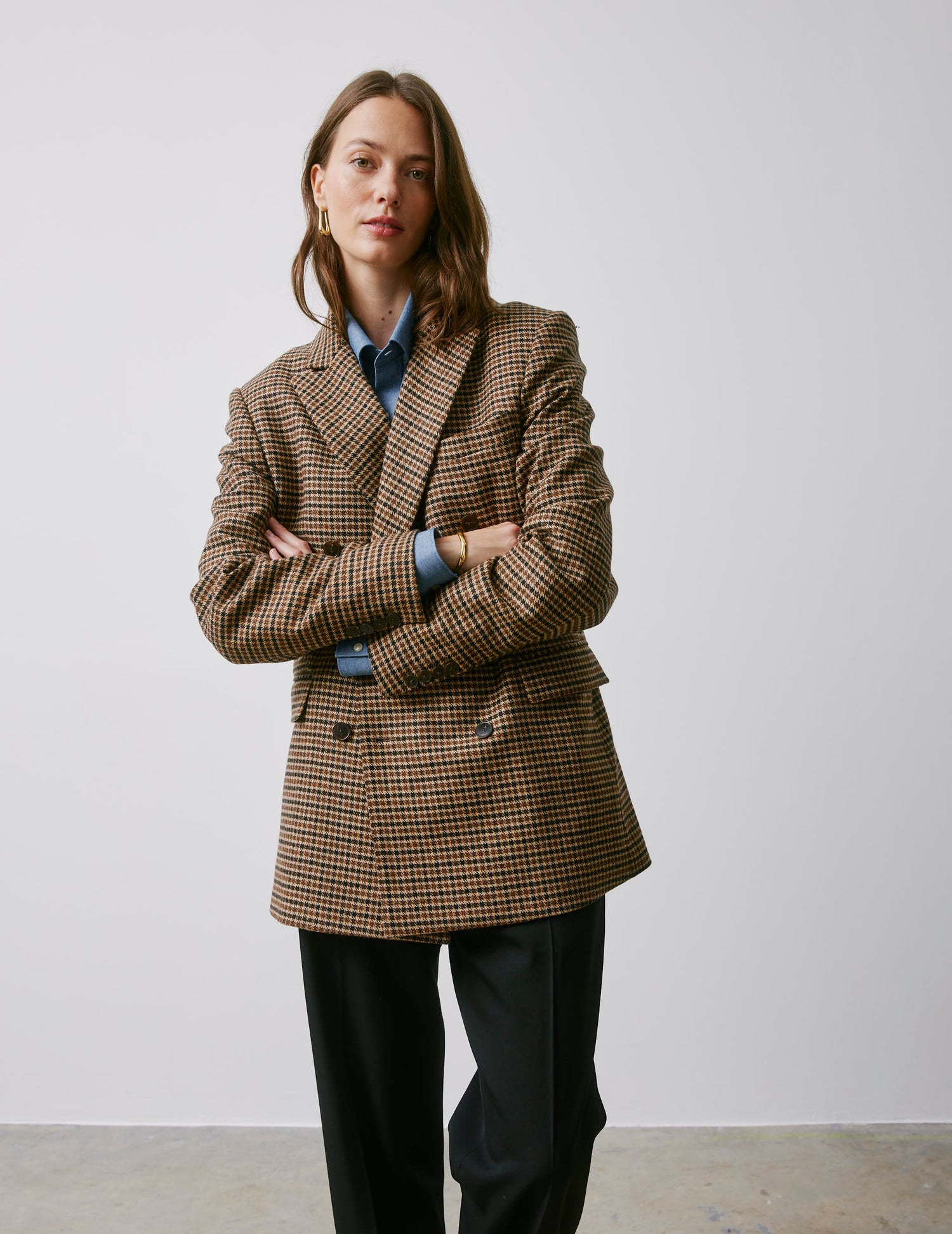 Angelo brown houndstooth jacket