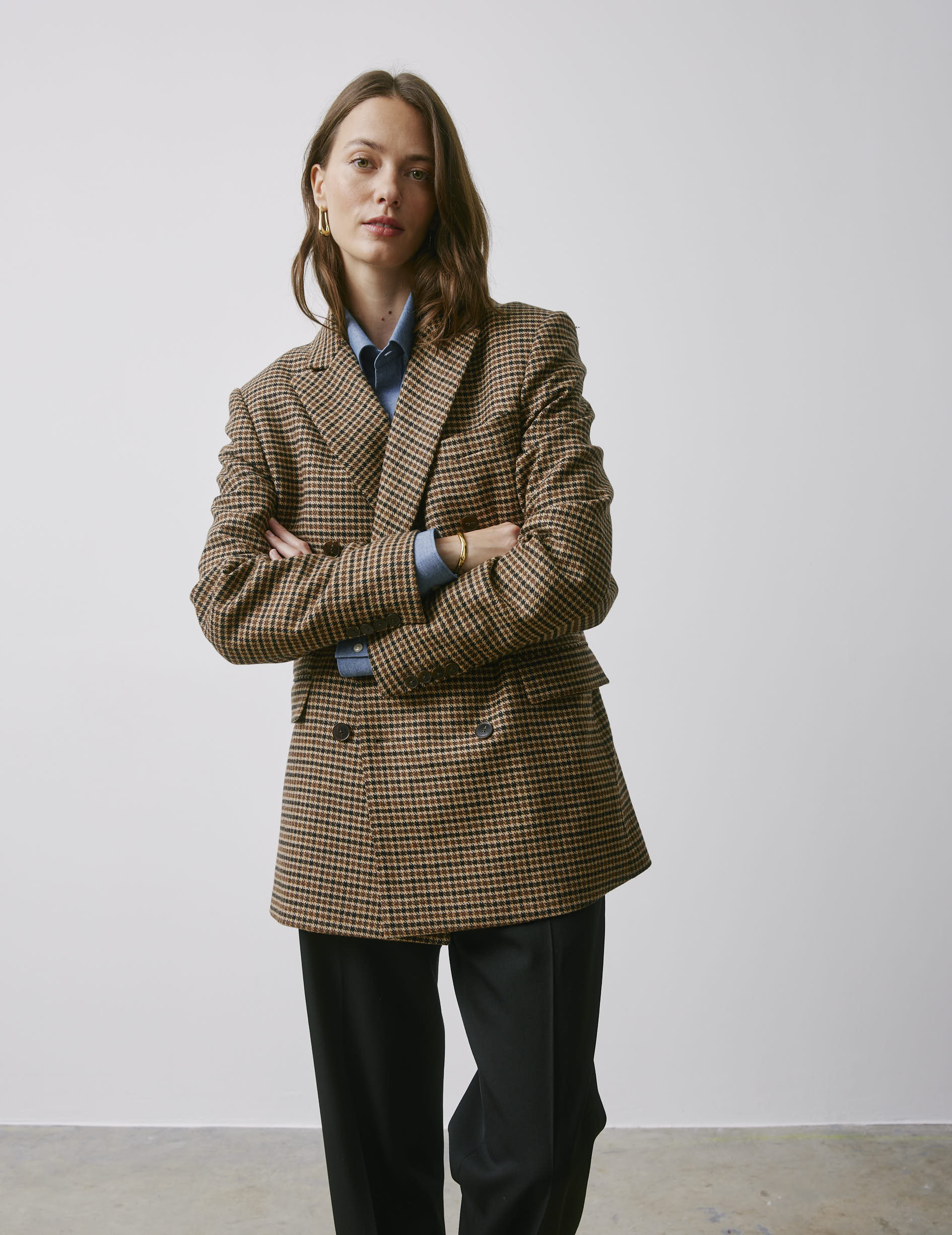 Angelo brown houndstooth jacket