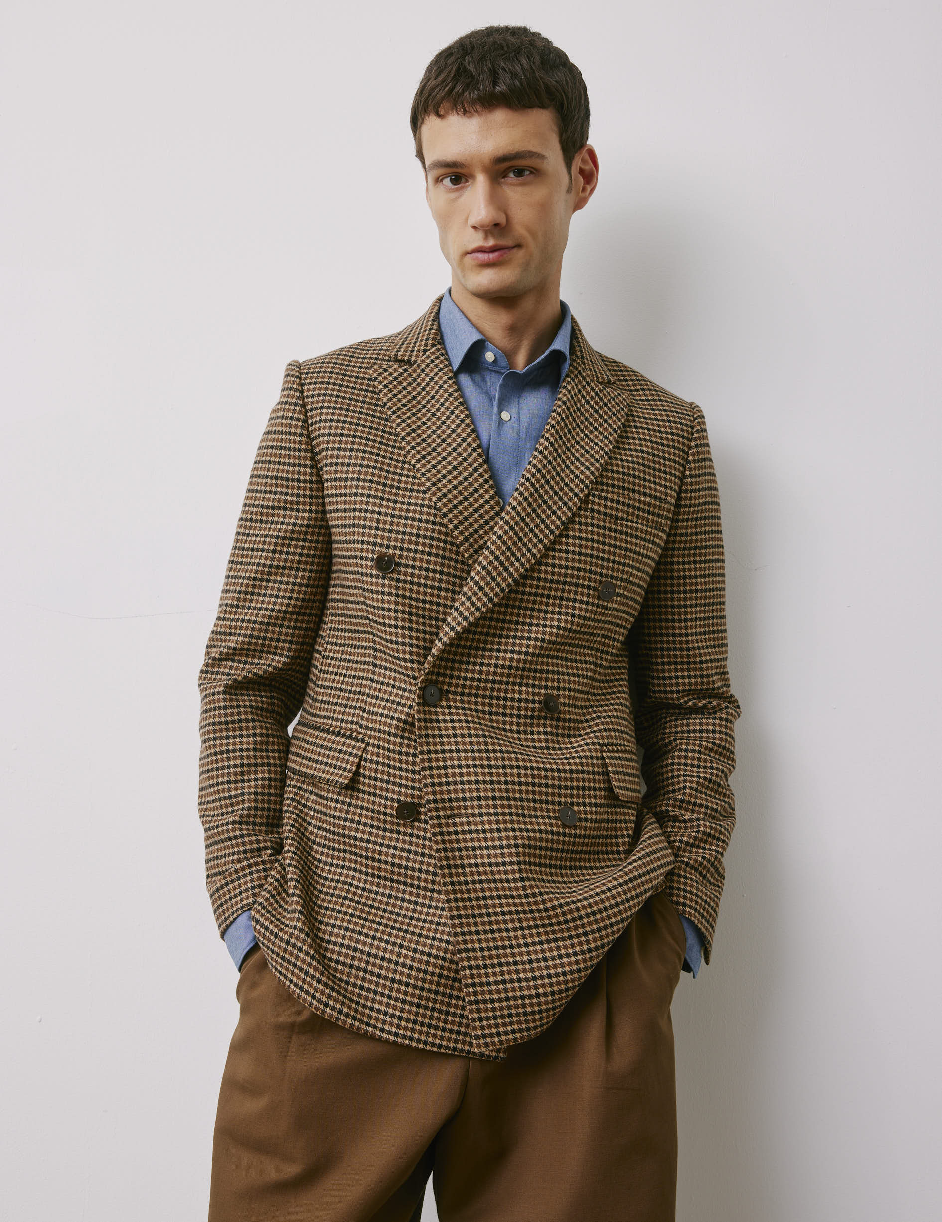 Angelo brown houndstooth jacket