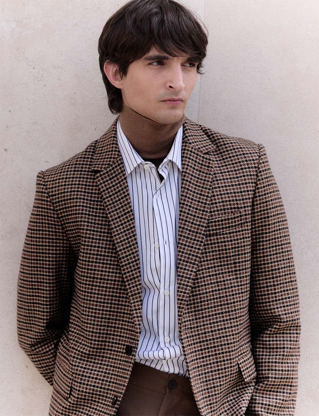 Gabin brown houndstooth wool blazer
