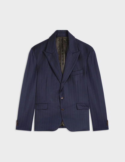 Marlon navy striped wool suit jacket