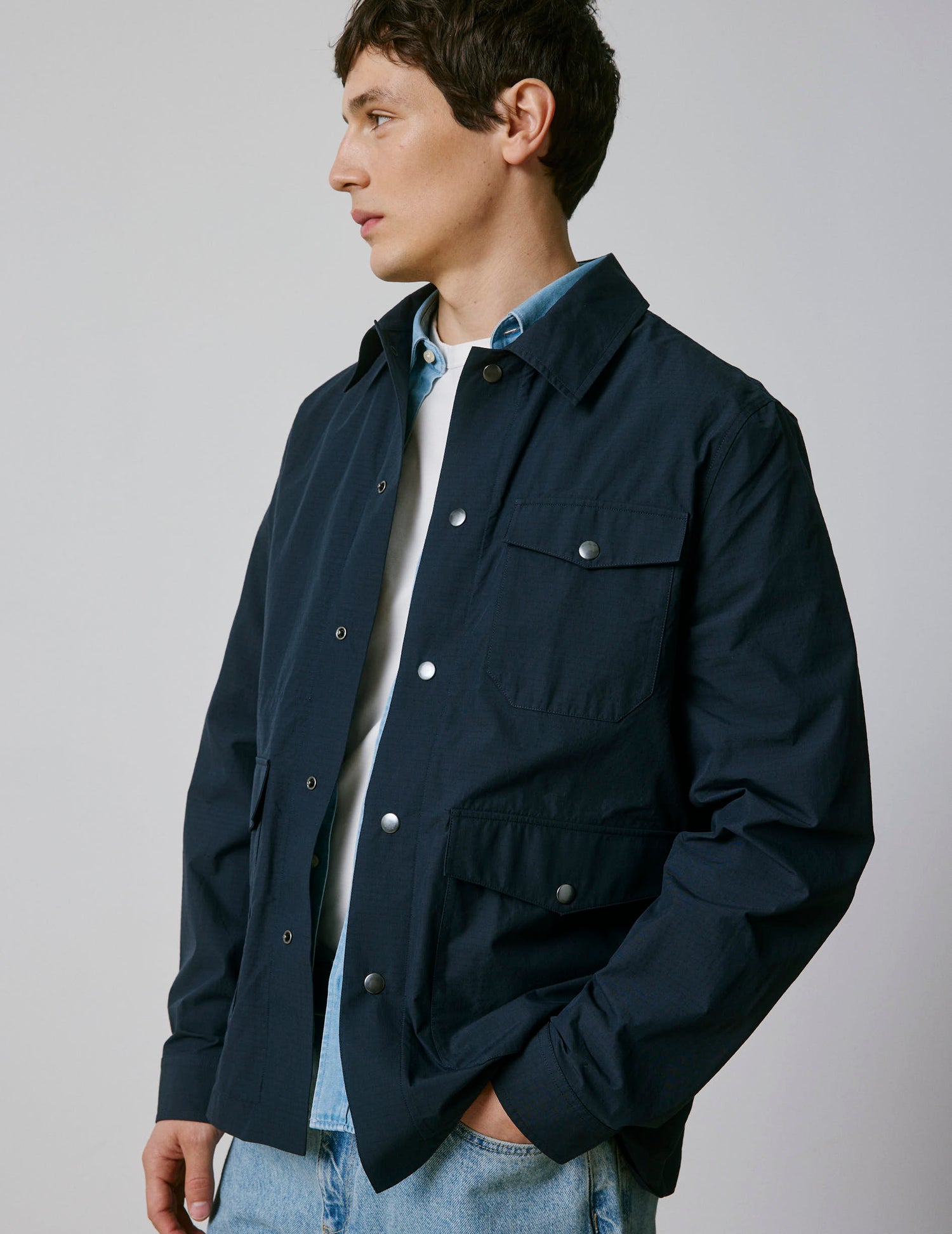 Melvin jacket in navy ripstop