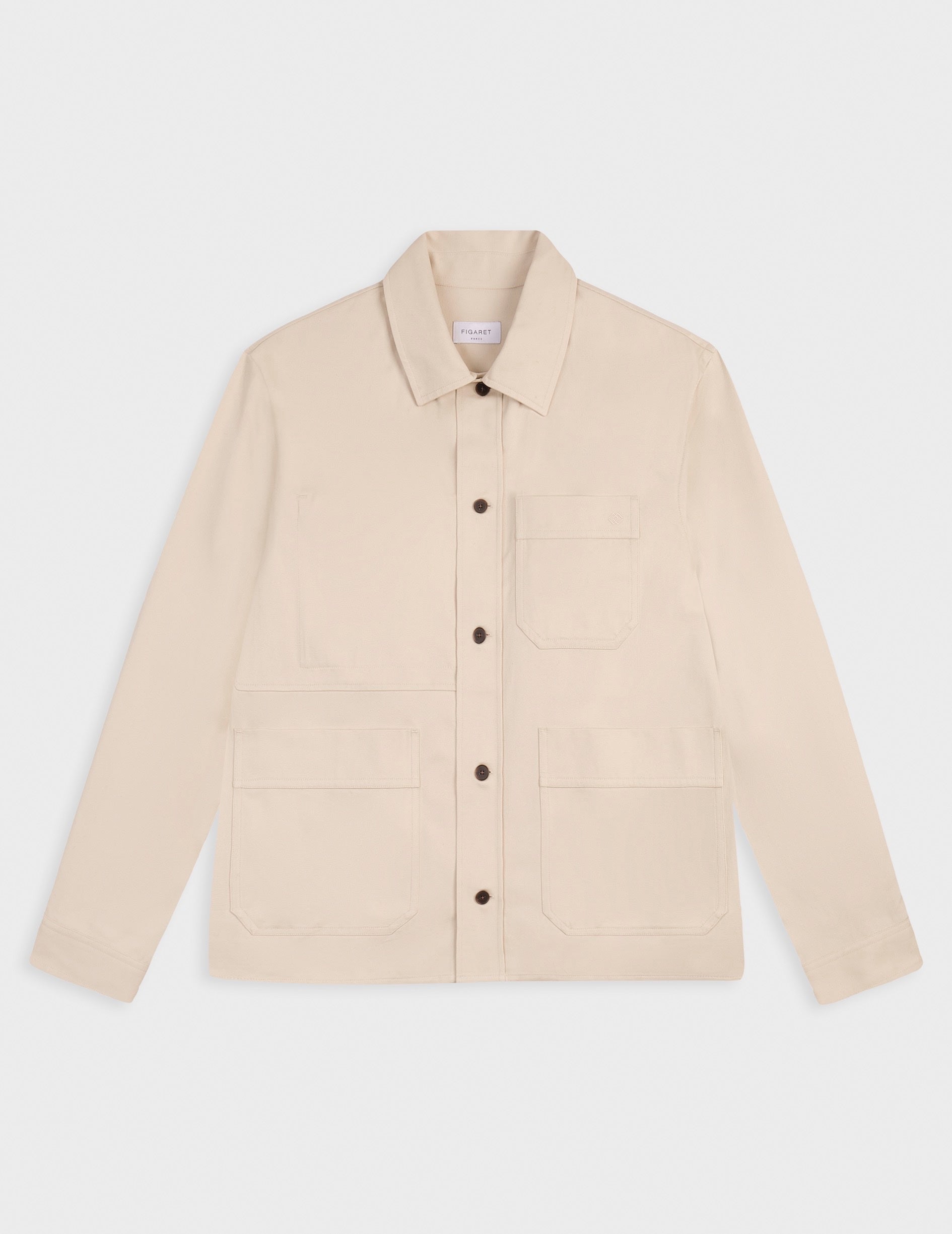 Mael overshirt in light beige twill