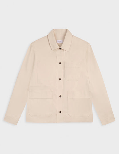 Mael overshirt in light beige twill