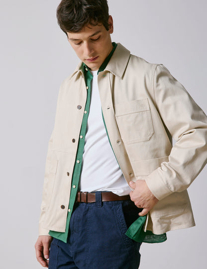 Mael overshirt in light beige twill
