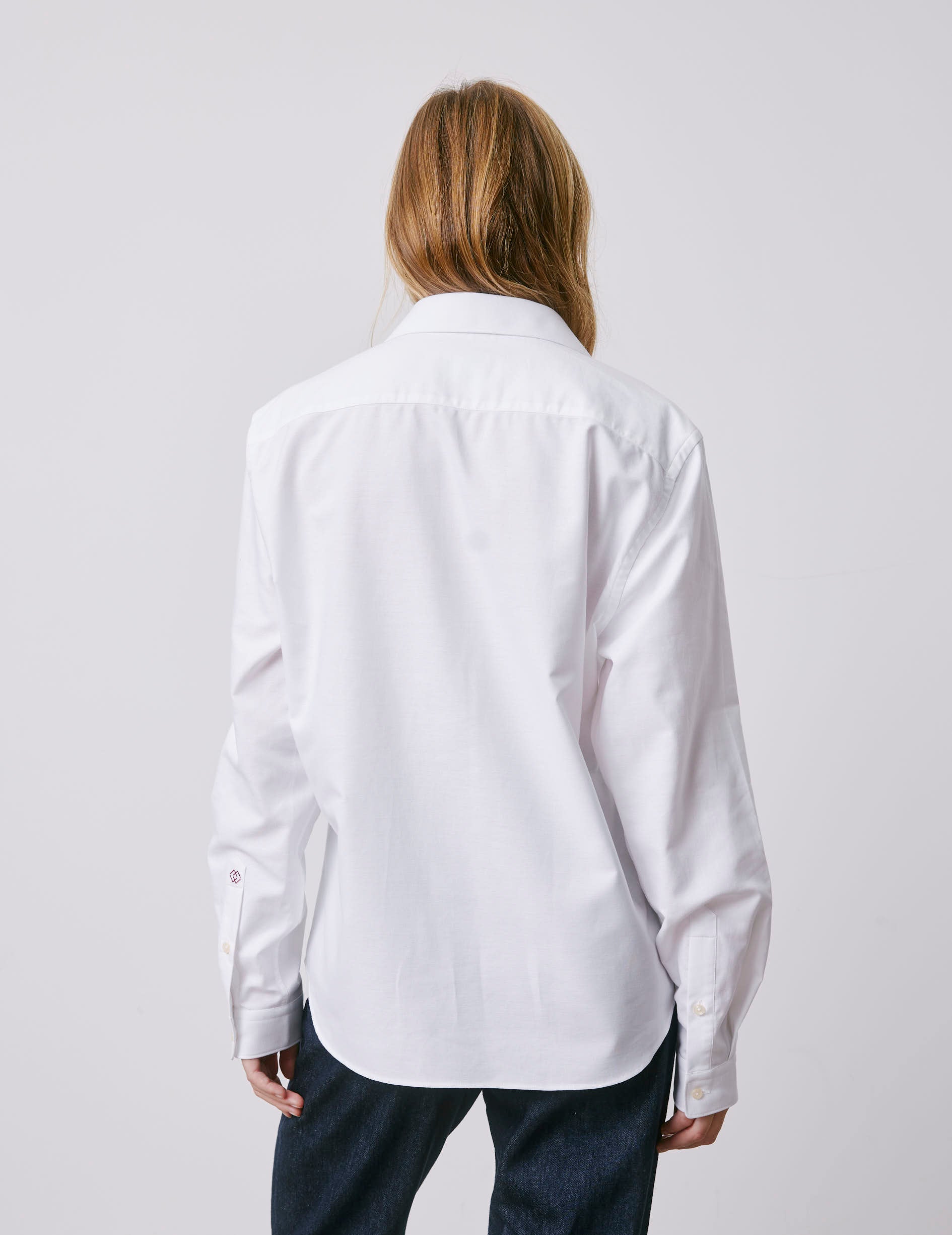 Unisex white Je t'aime shirt - Oxford - Figaret Collar