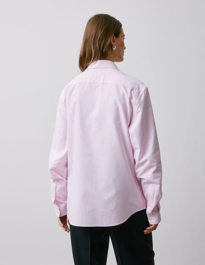 Unisex pink striped "Je t'aime" shirt