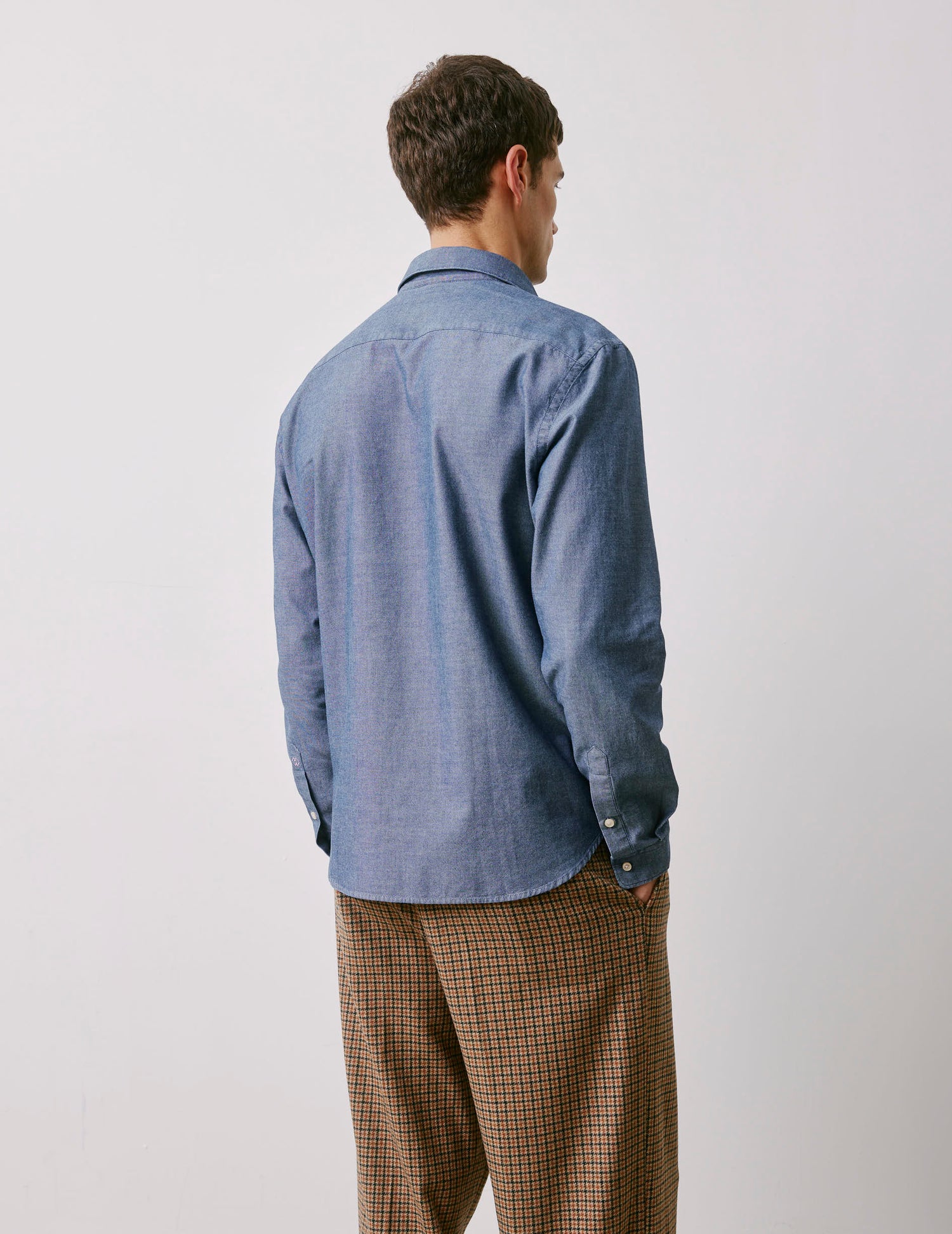 Unisex denim blue Je t'aime shirt - Denim - Figaret Collar#3