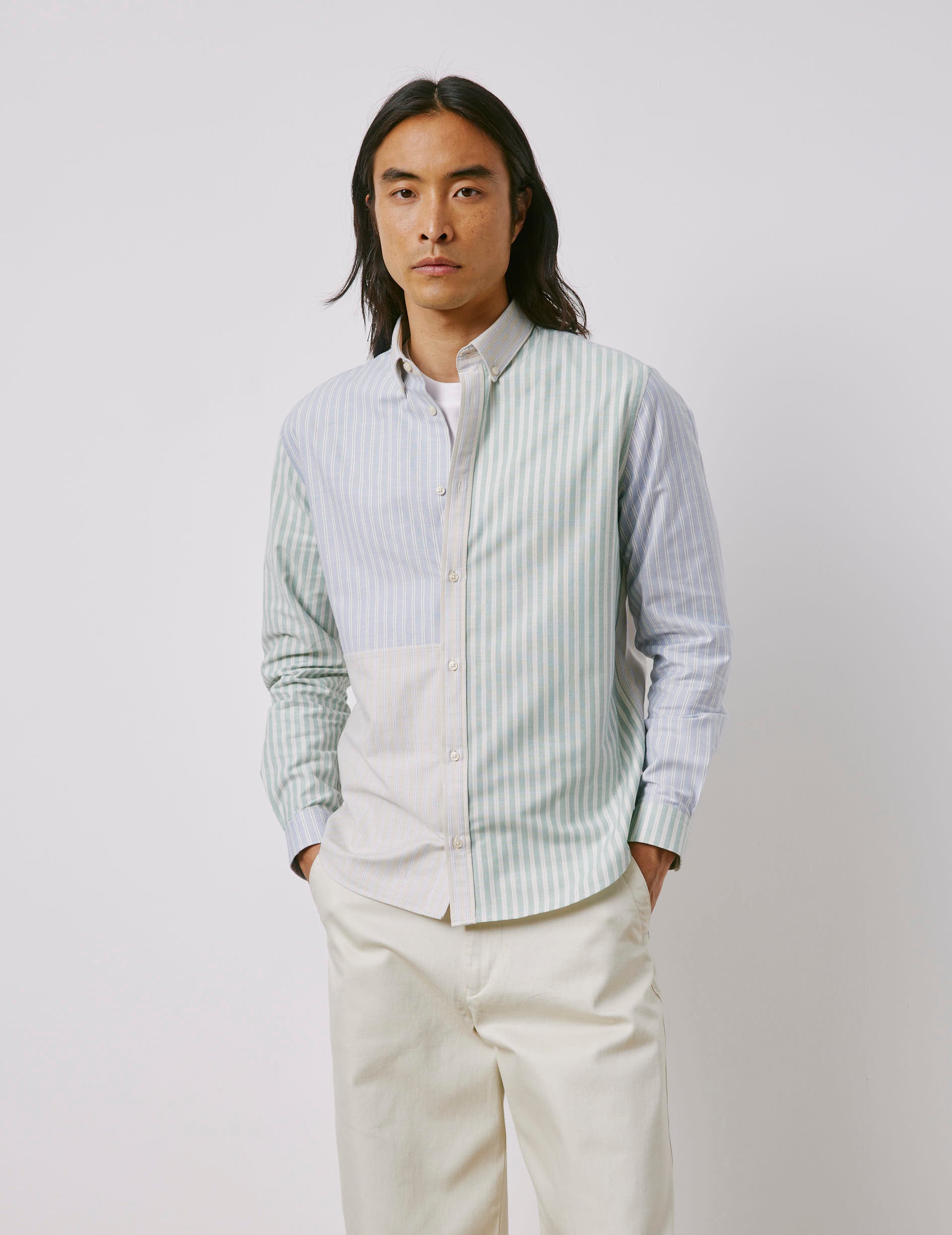 Marvinn blue striped Fun shirt - Oxford - American Collar