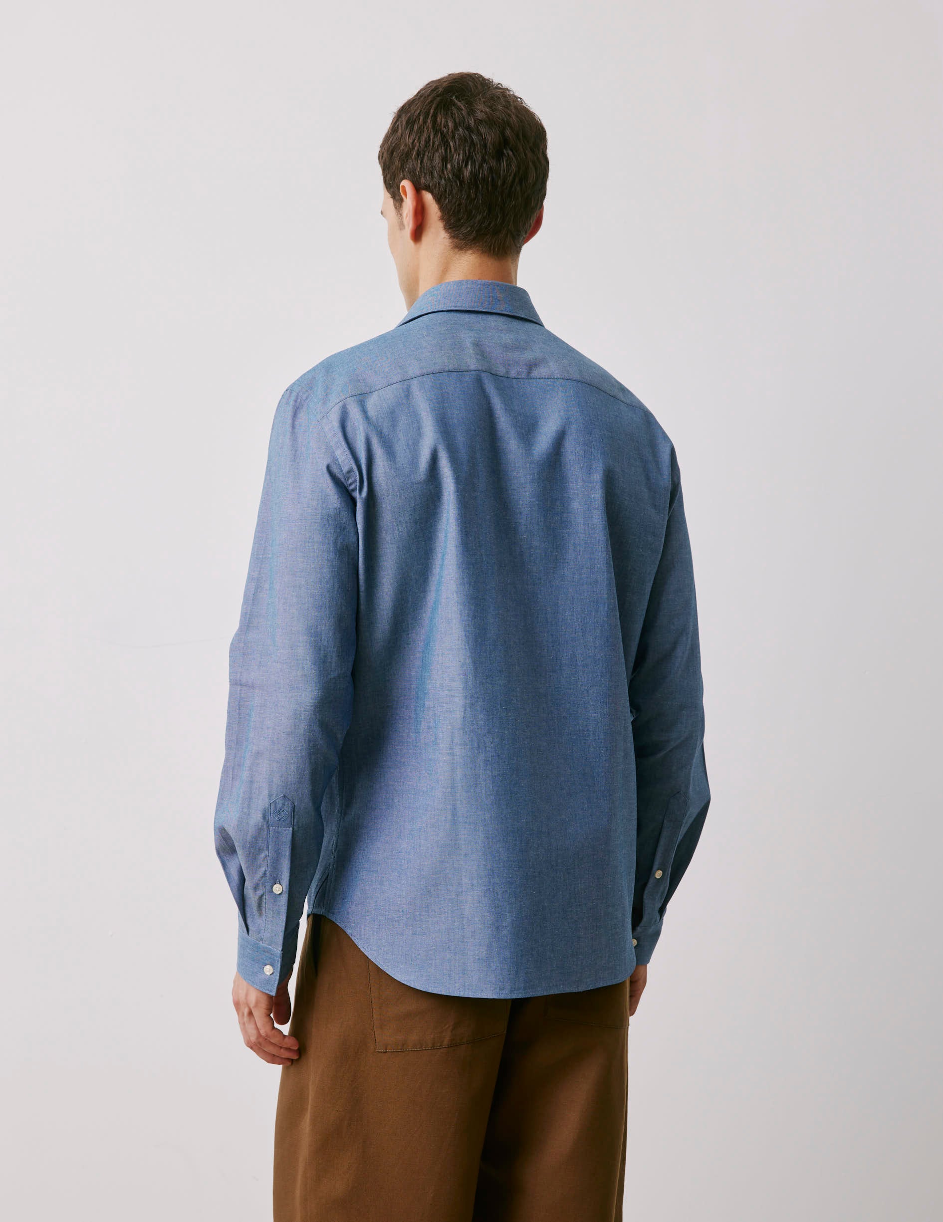Paolo blue shirt - Chambray - French Collar