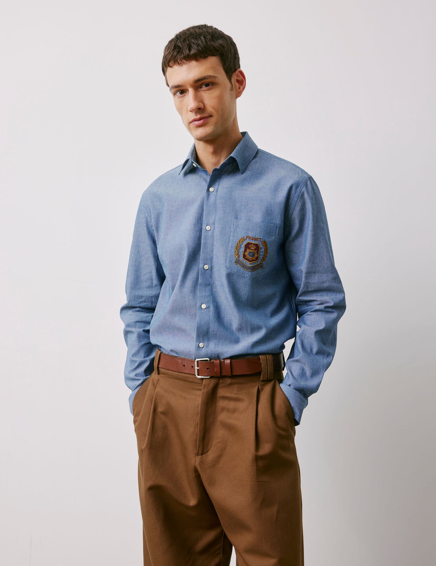 Paolo blue shirt - Chambray - French Collar#3