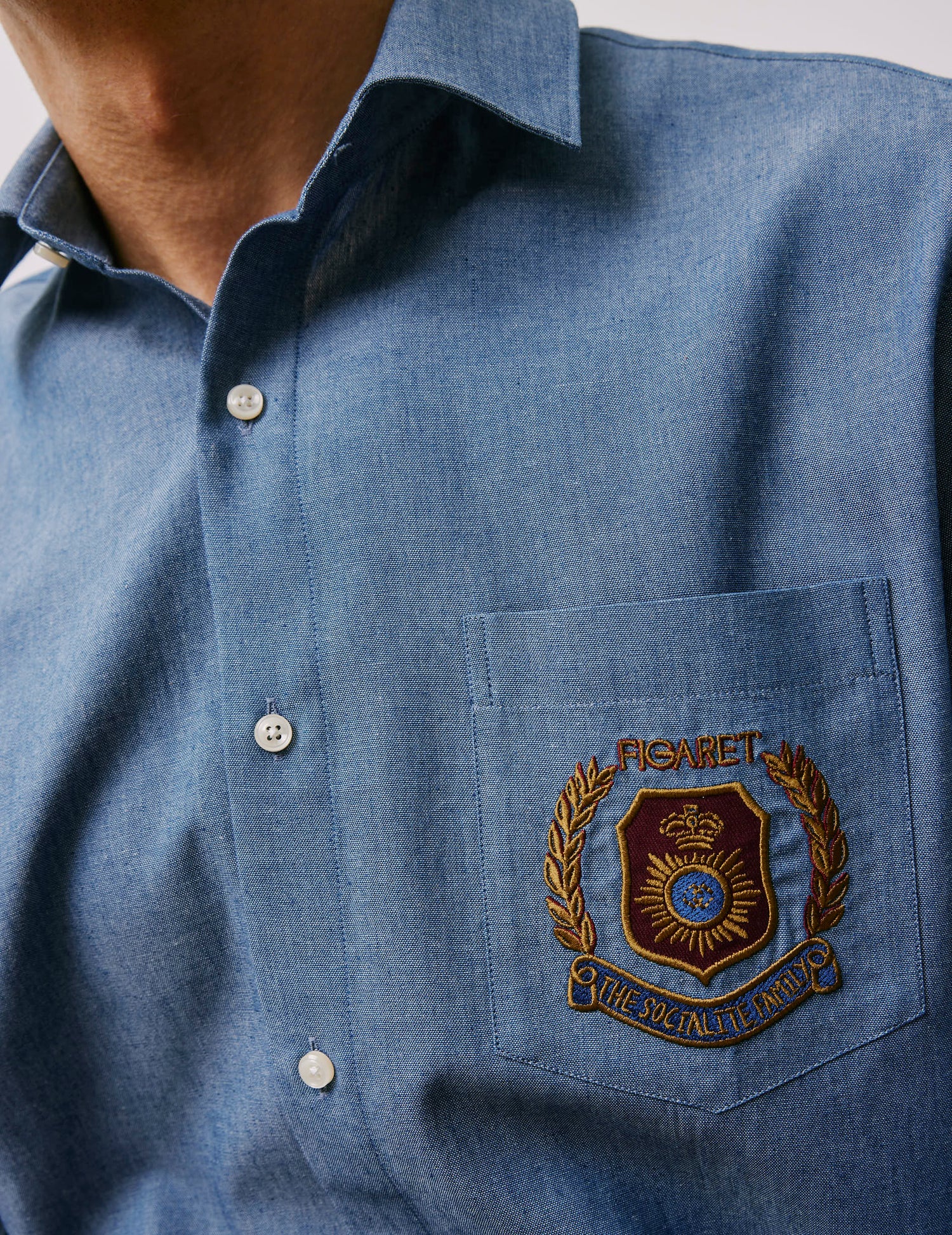 Paolo blue shirt - Chambray - French Collar#5