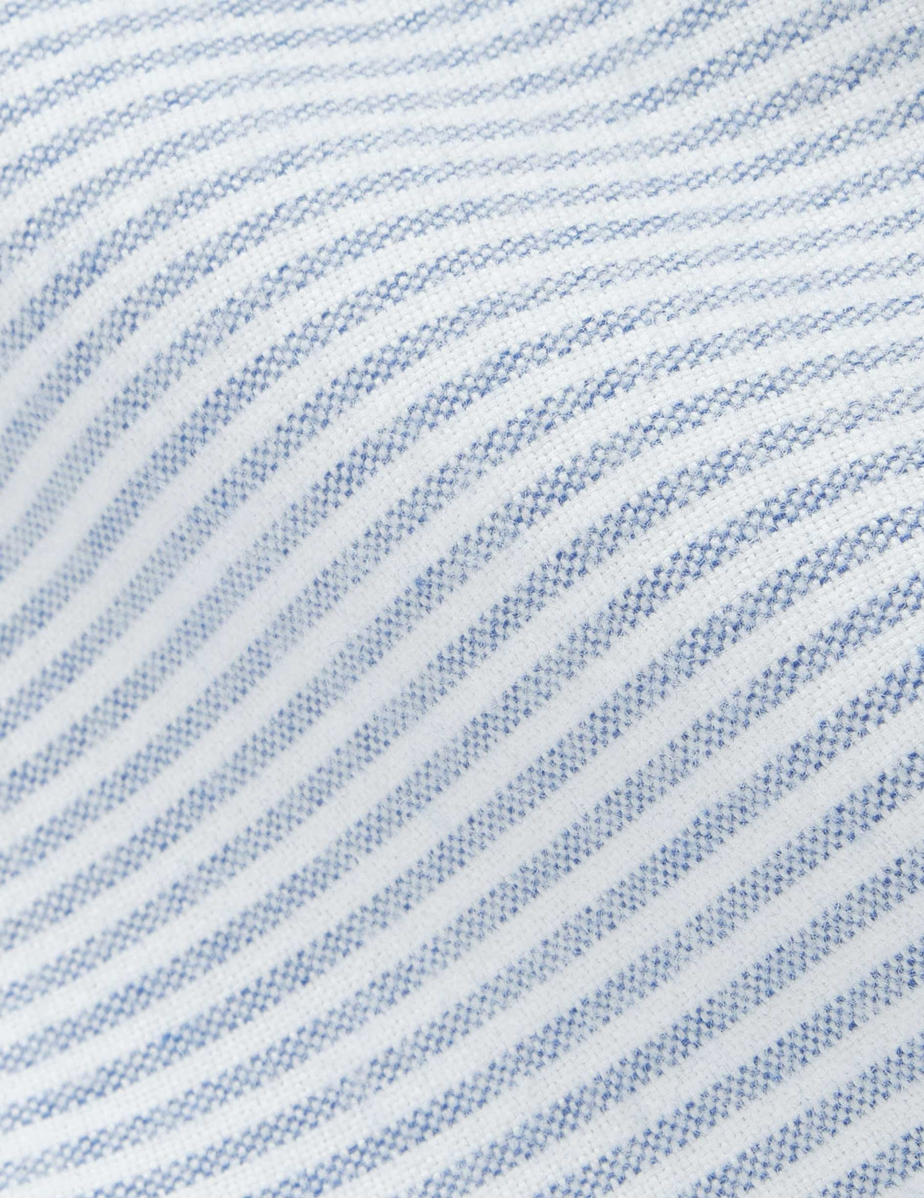 William navy striped Fun shirt - brushed oxford - American Collar