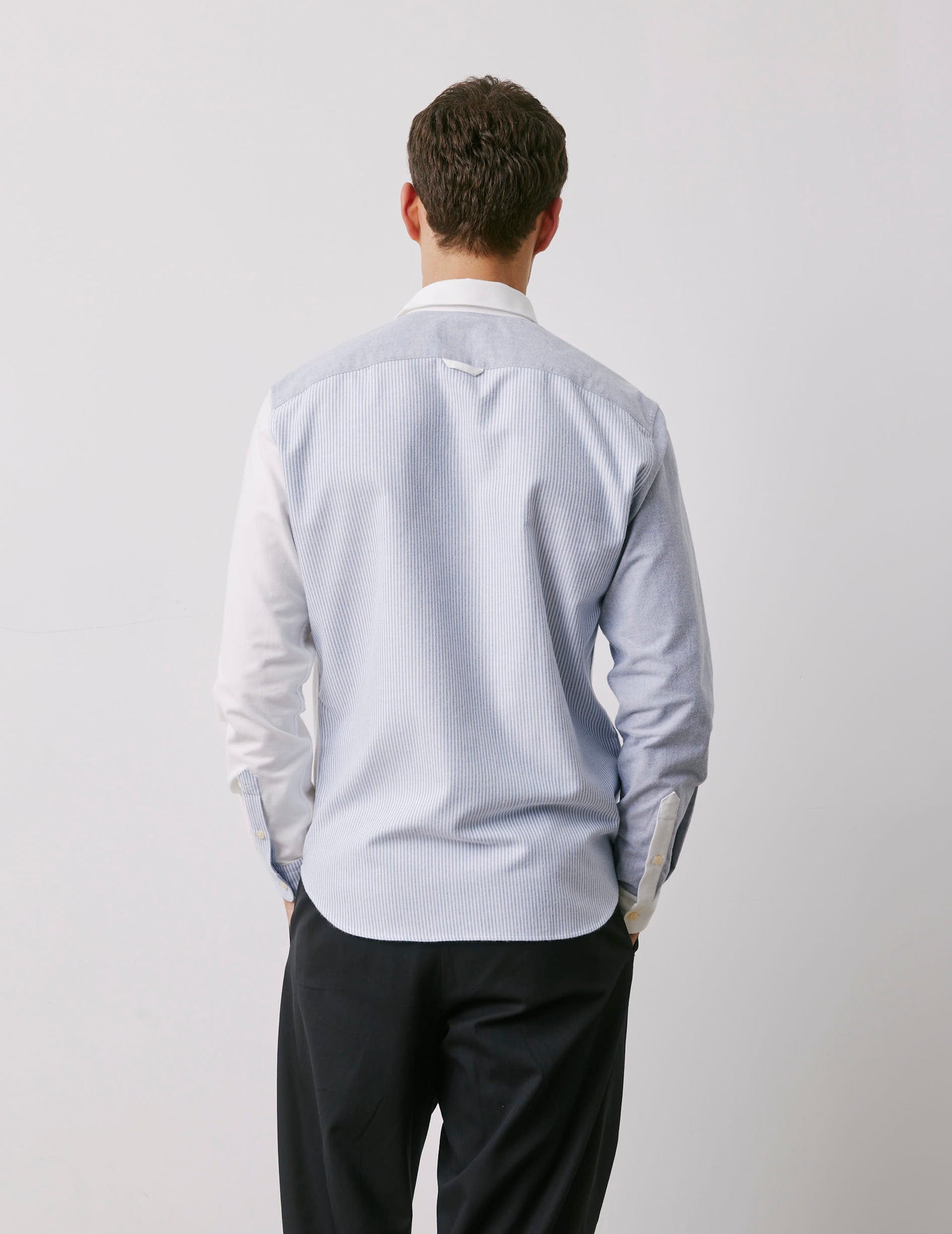 William navy striped Fun shirt - brushed oxford - American Collar#4
