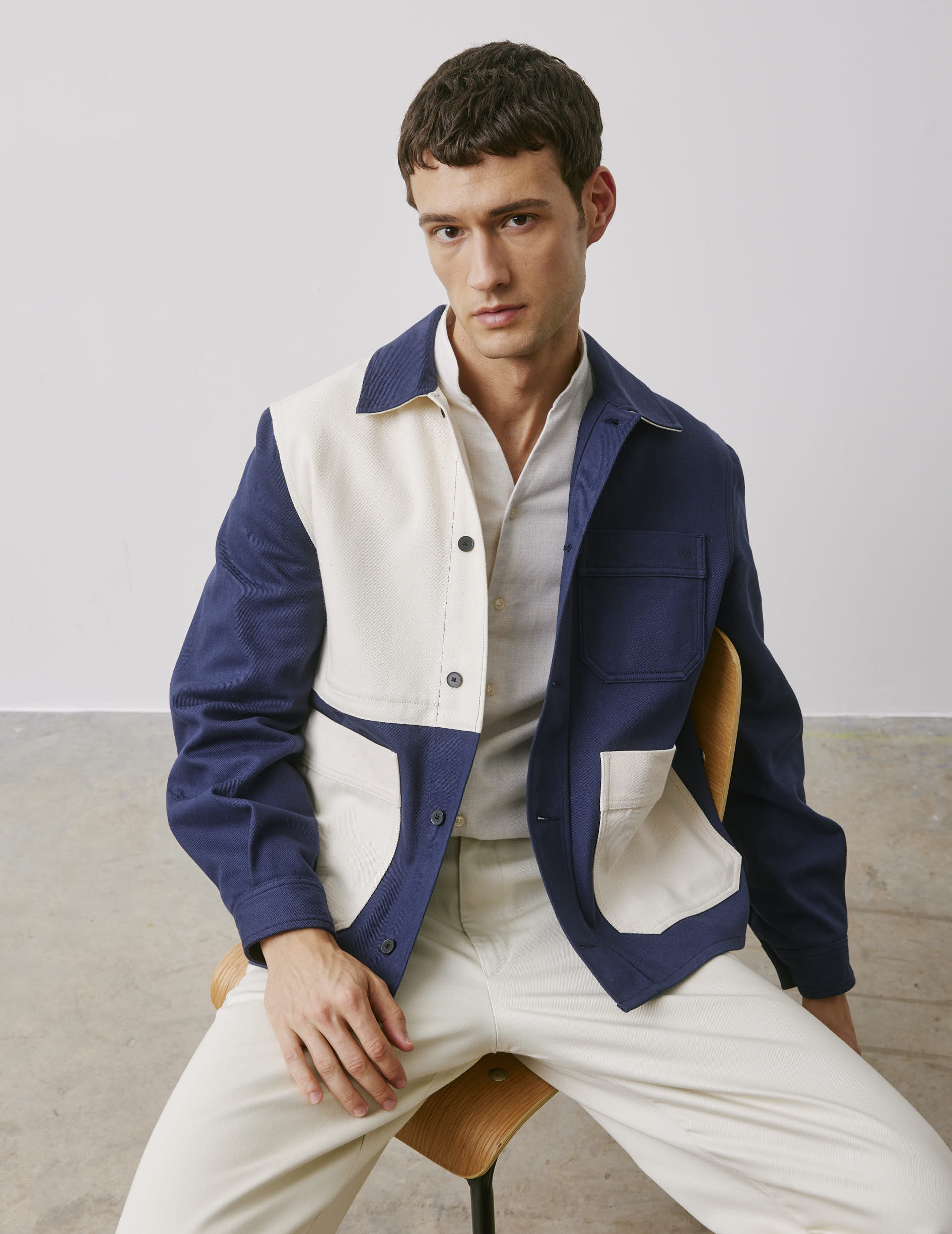 Mael navy twill fun overshirt