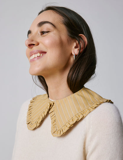 Removable beige striped collar