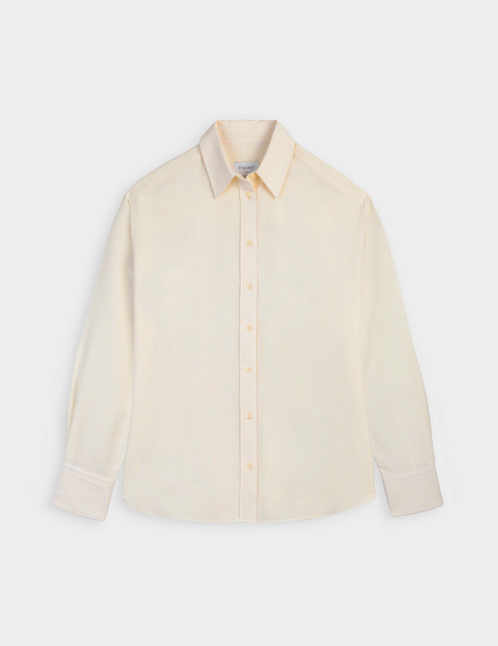 Ambre Striped yellow shirt - Oxford - Shirt Collar