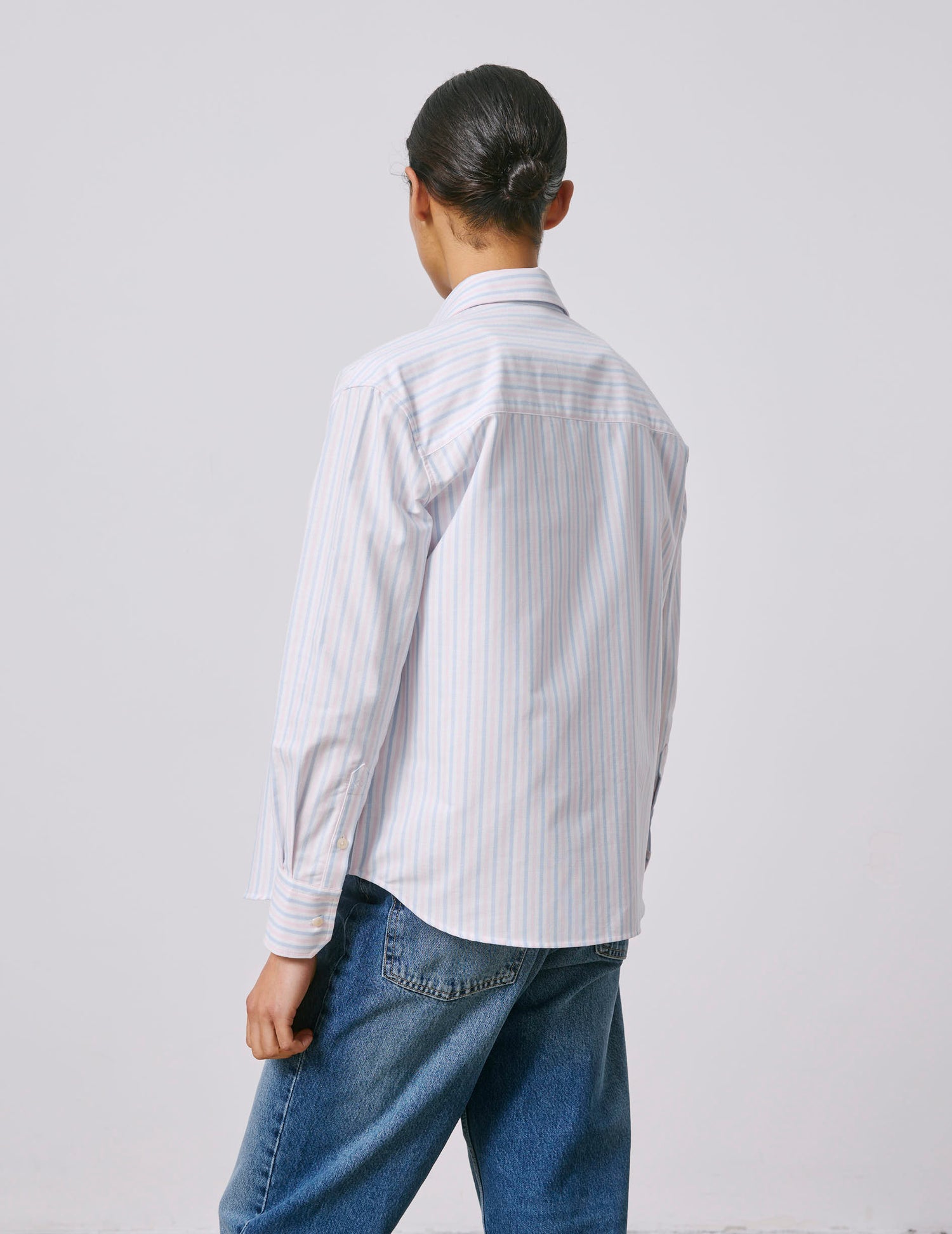 Ambre Striped pink  shirt - Oxford - Shirt Collar#2