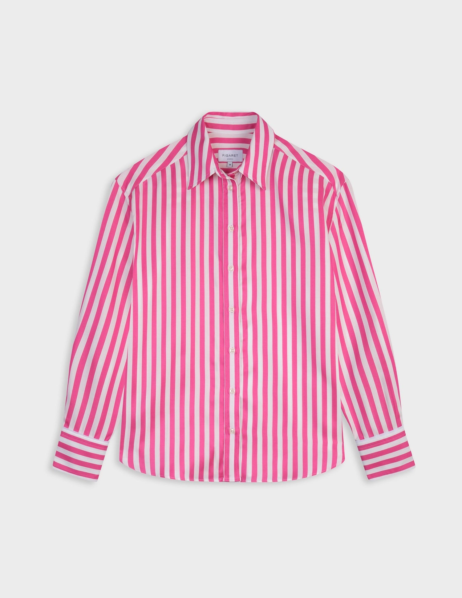 Striped fuchsia Ambre shirt - Twill - Chemise Collar#3