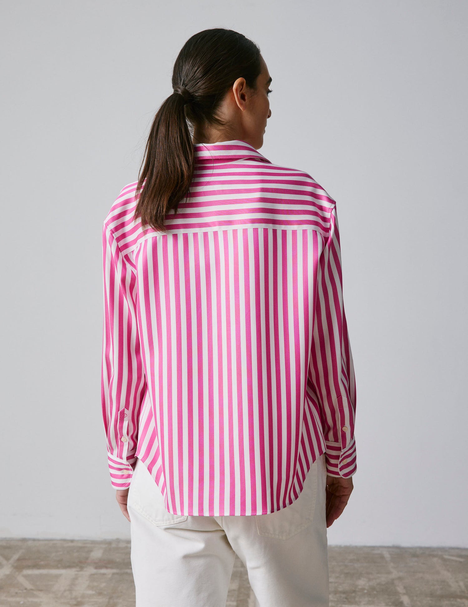 Striped fuchsia Ambre shirt - Twill - Chemise Collar#2