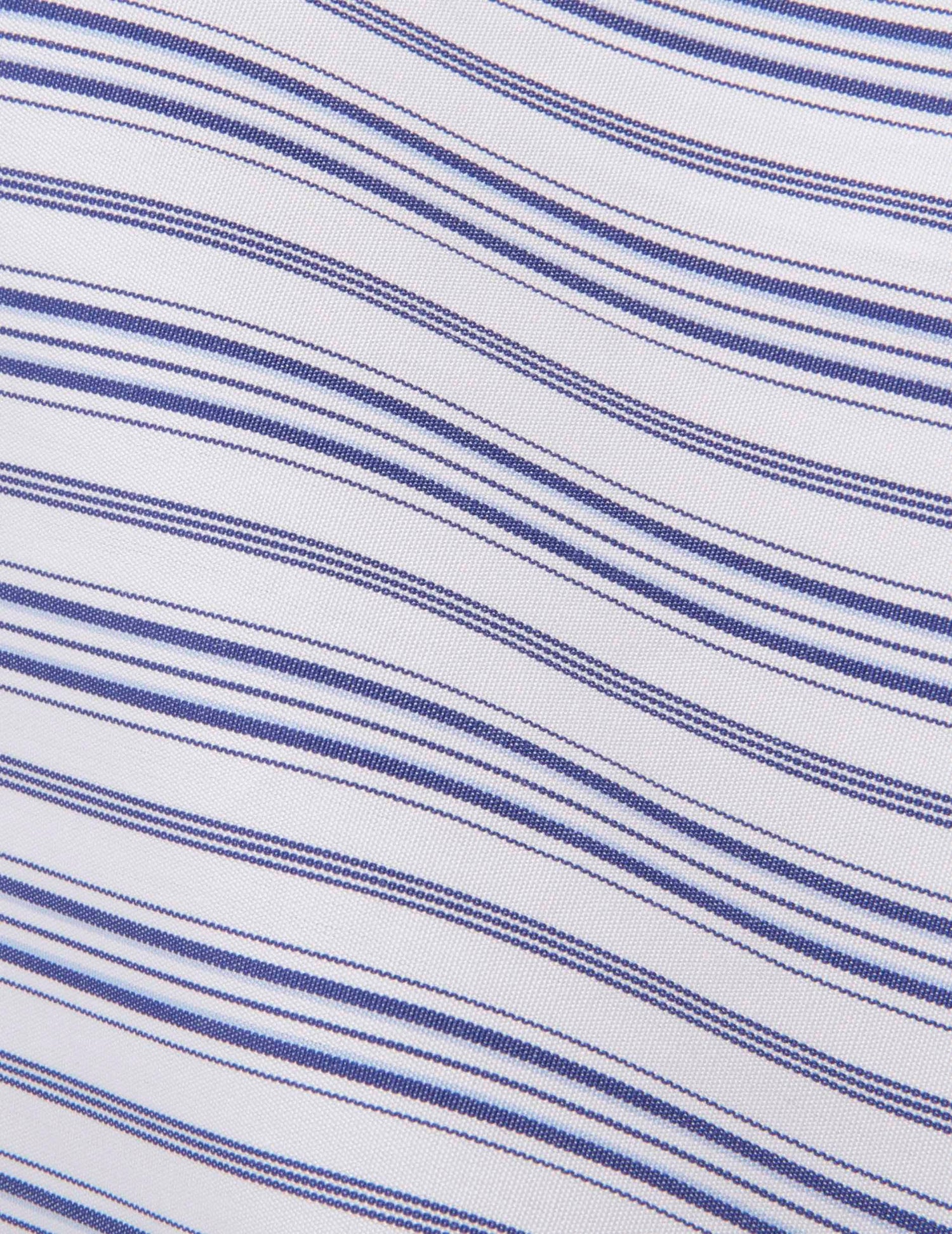 Semi-fitted navy striped shirt  - Poplin - English Collar#2