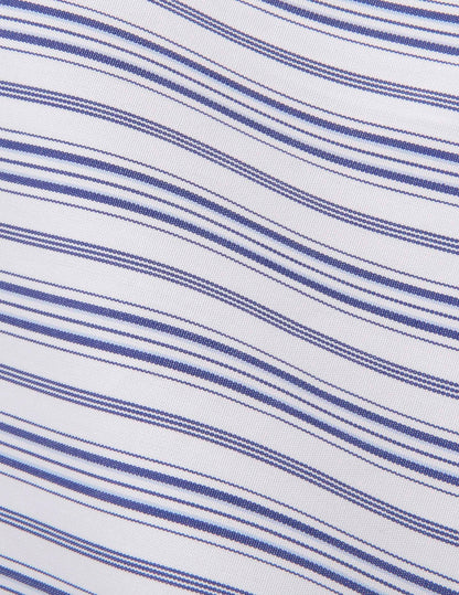 Semi-fitted navy striped shirt 