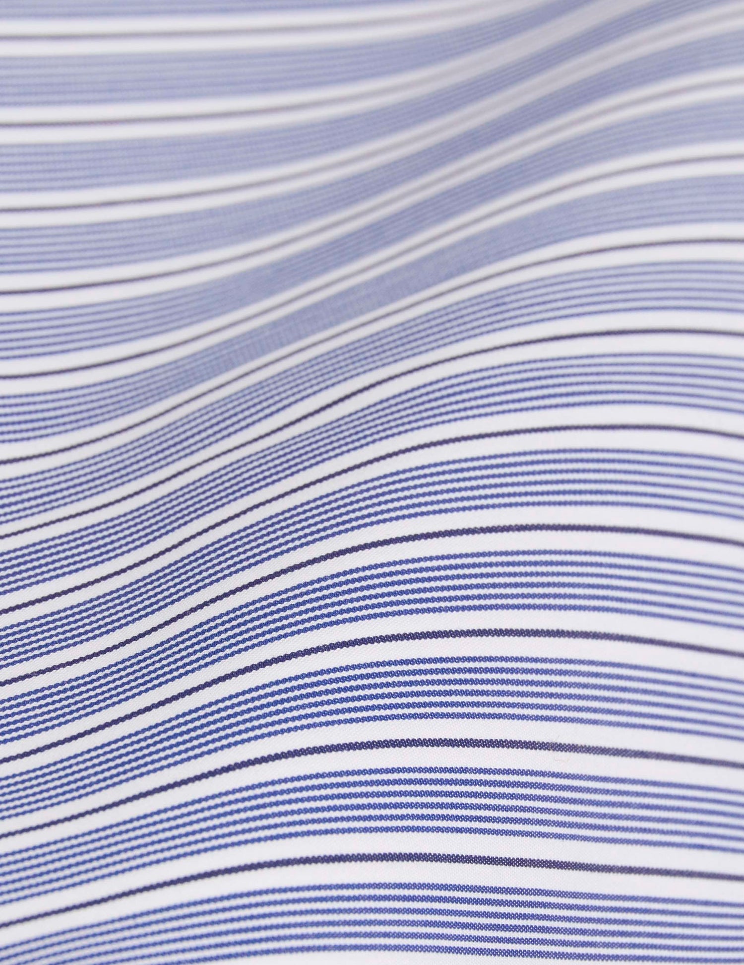 Semi-fitted Navy striped shirt - Poplin - English Collar#2