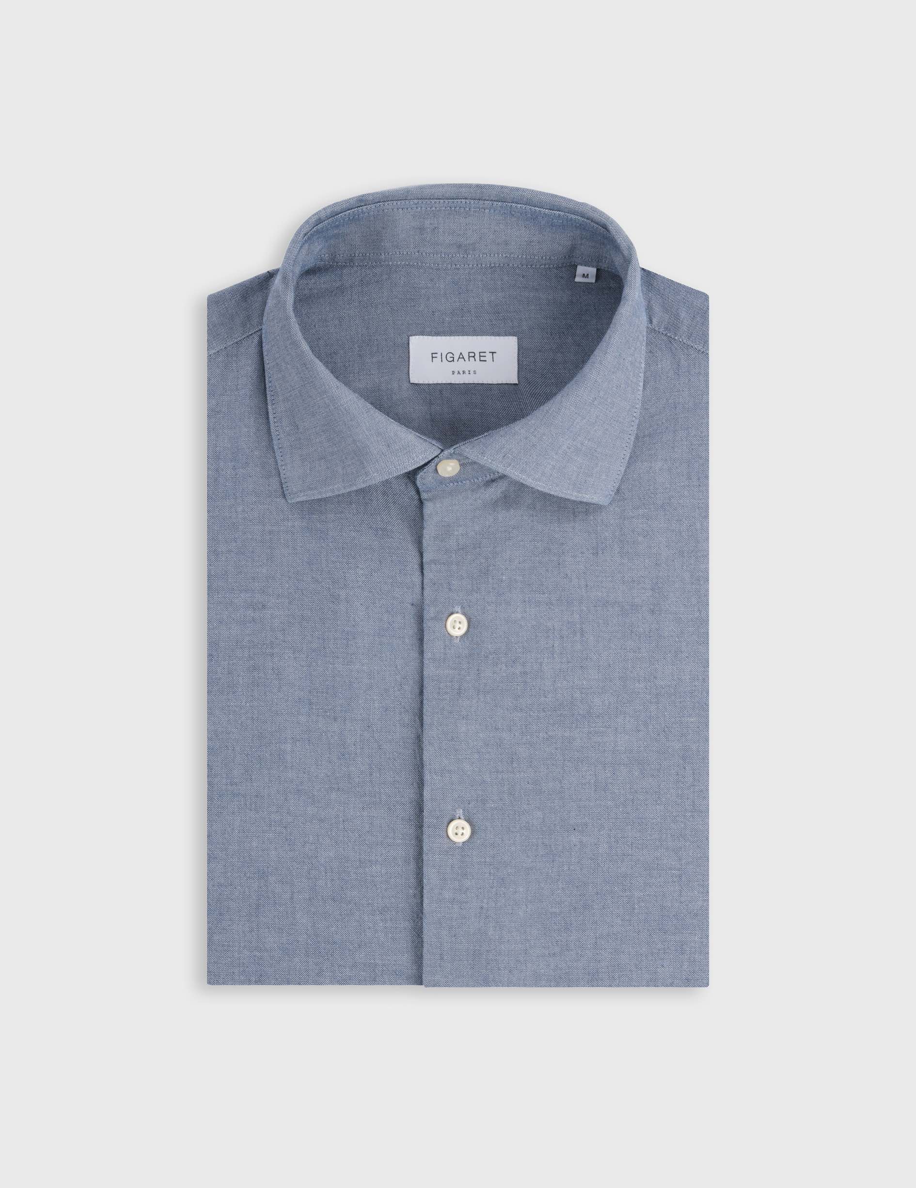 Aristote blue denim shirt - Denim - Italian Collar