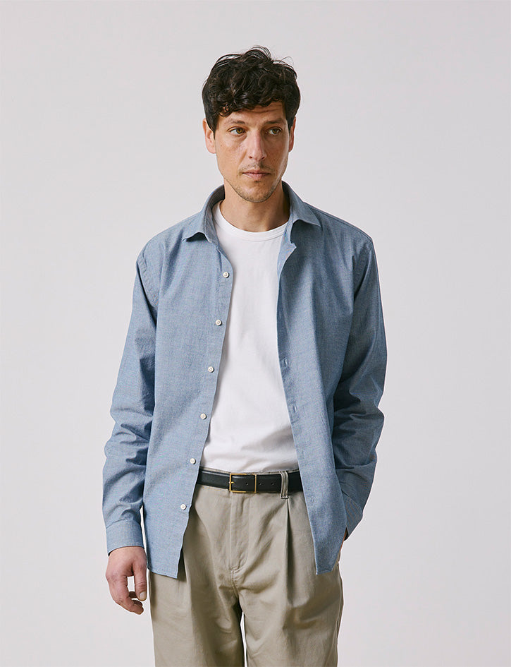 Aristote blue denim shirt - Denim - Italian Collar#3