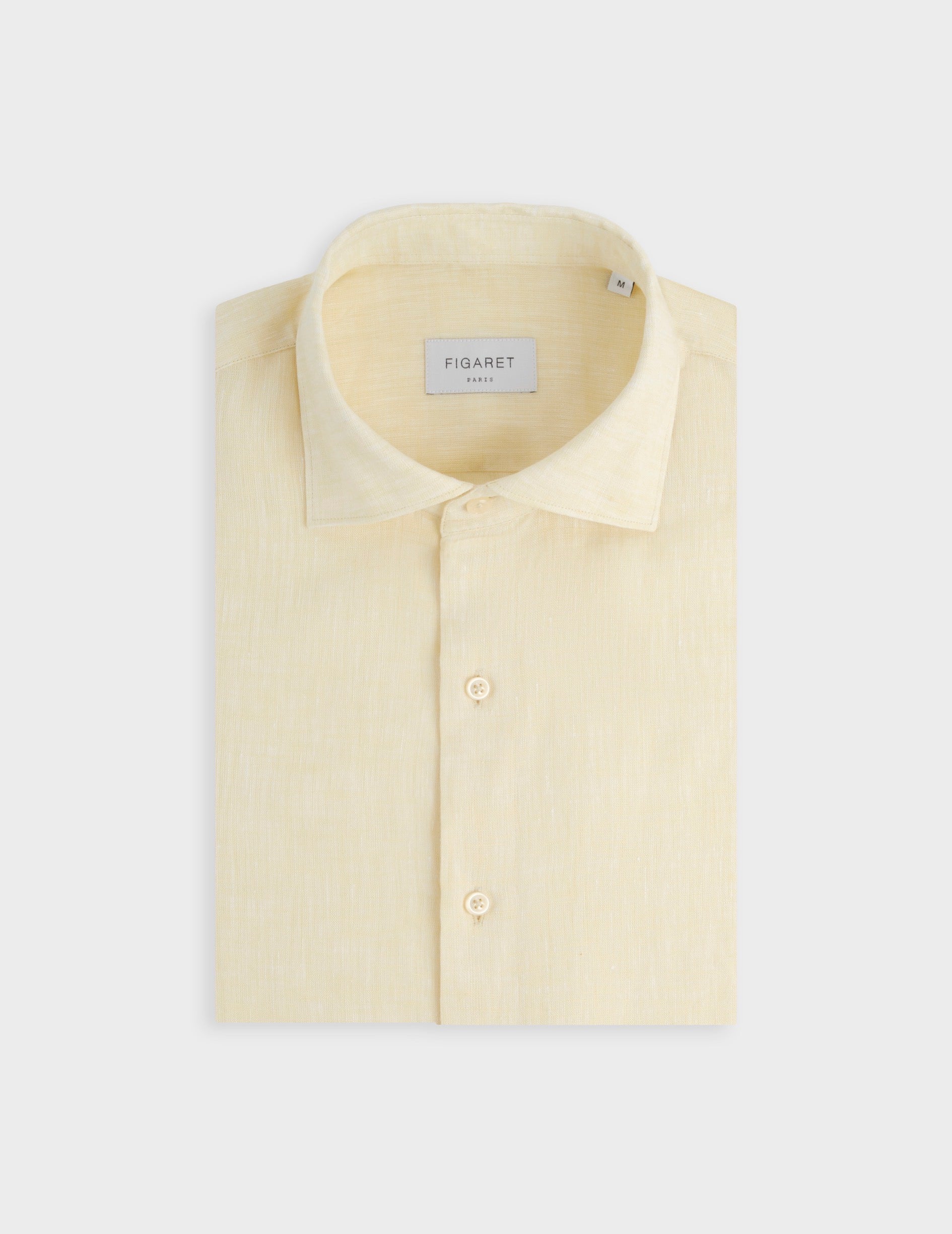 Aristote yellow linen shirt - Linen - Italian Collar