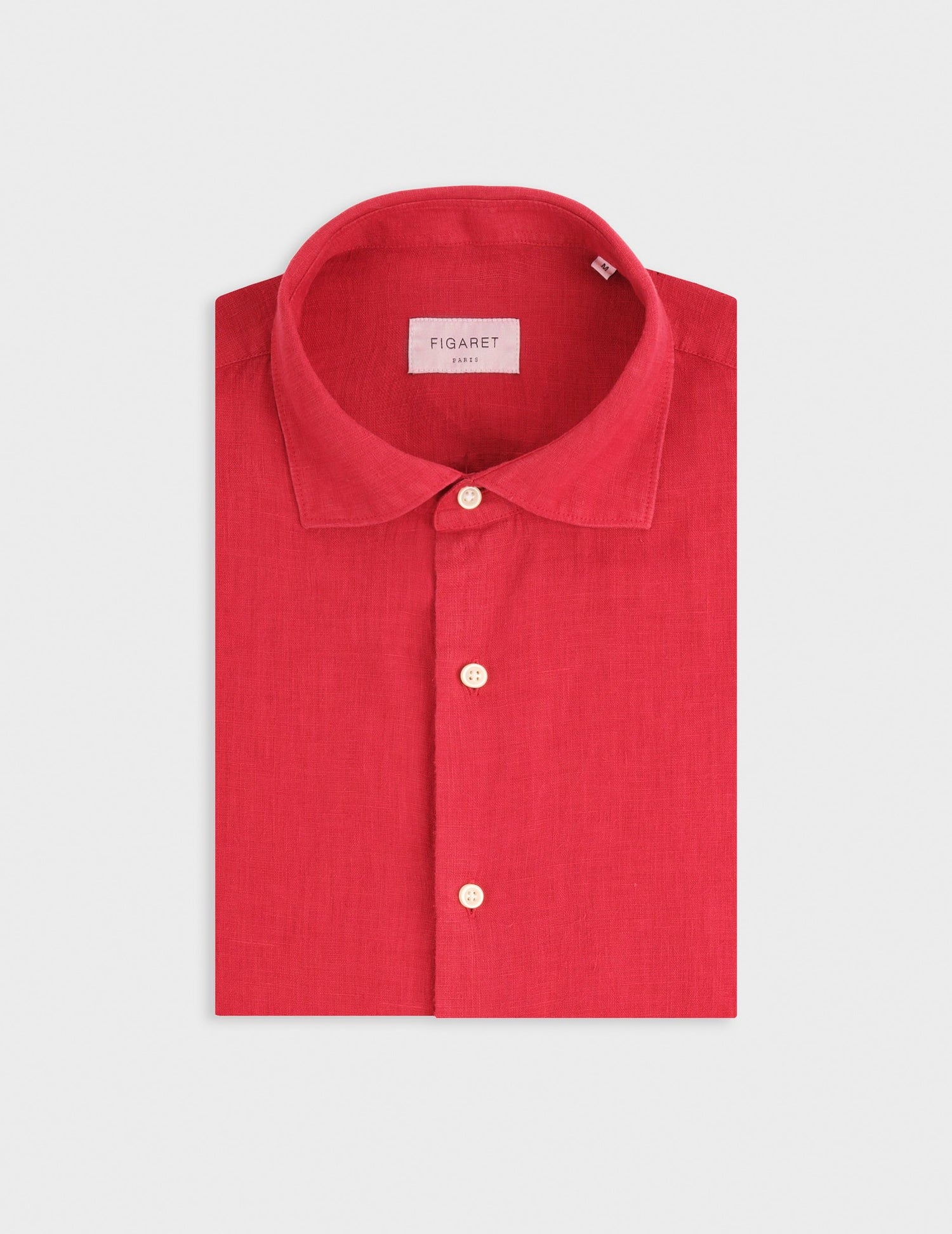Red linen Aristote shirt - Lin - Italien Collar#4