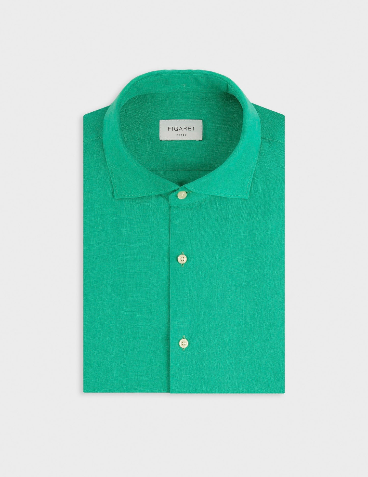 Green linen Aristote shirt - Lin - Italien Collar#3