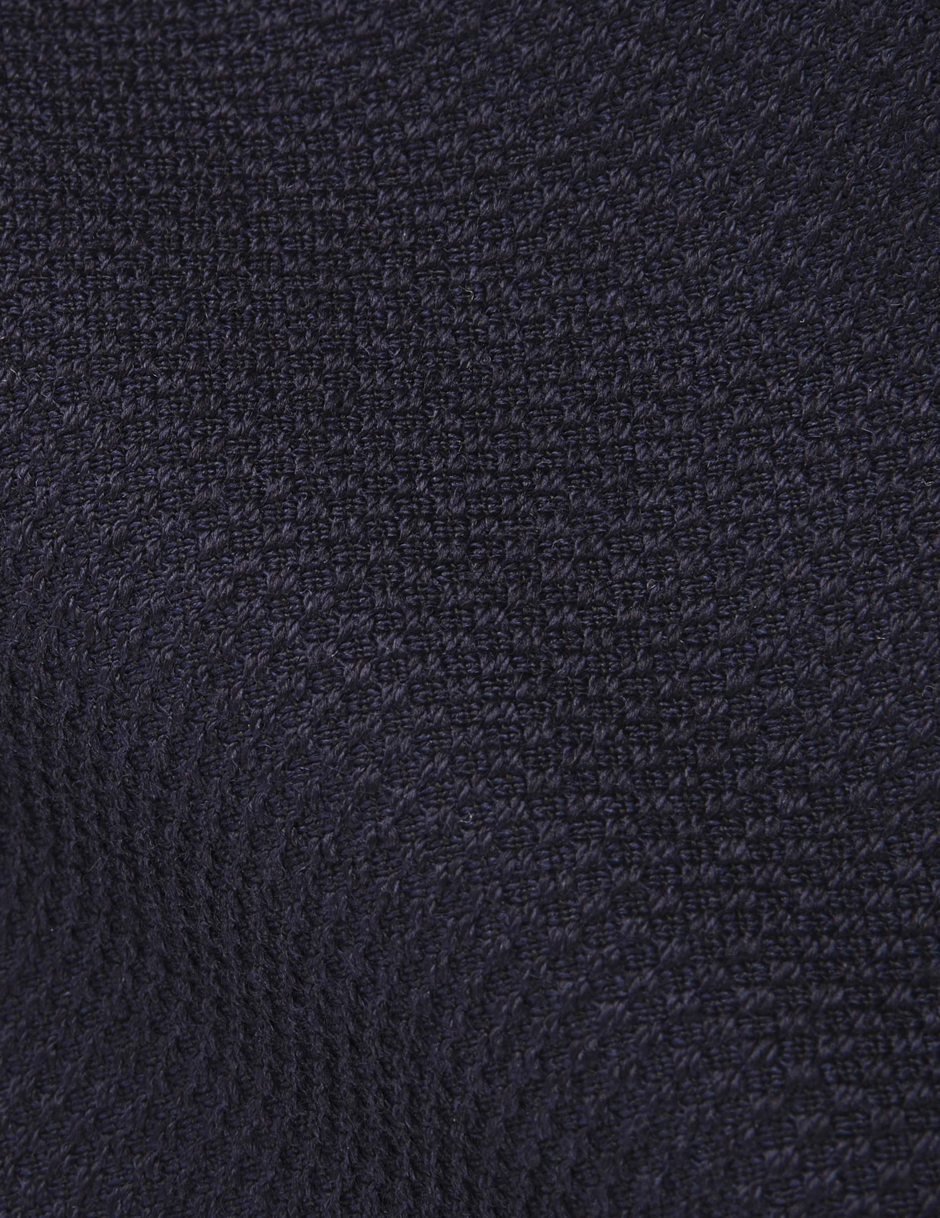 Aristote navy jersey virgin wool shirt - Virgin wool - Italian Collar