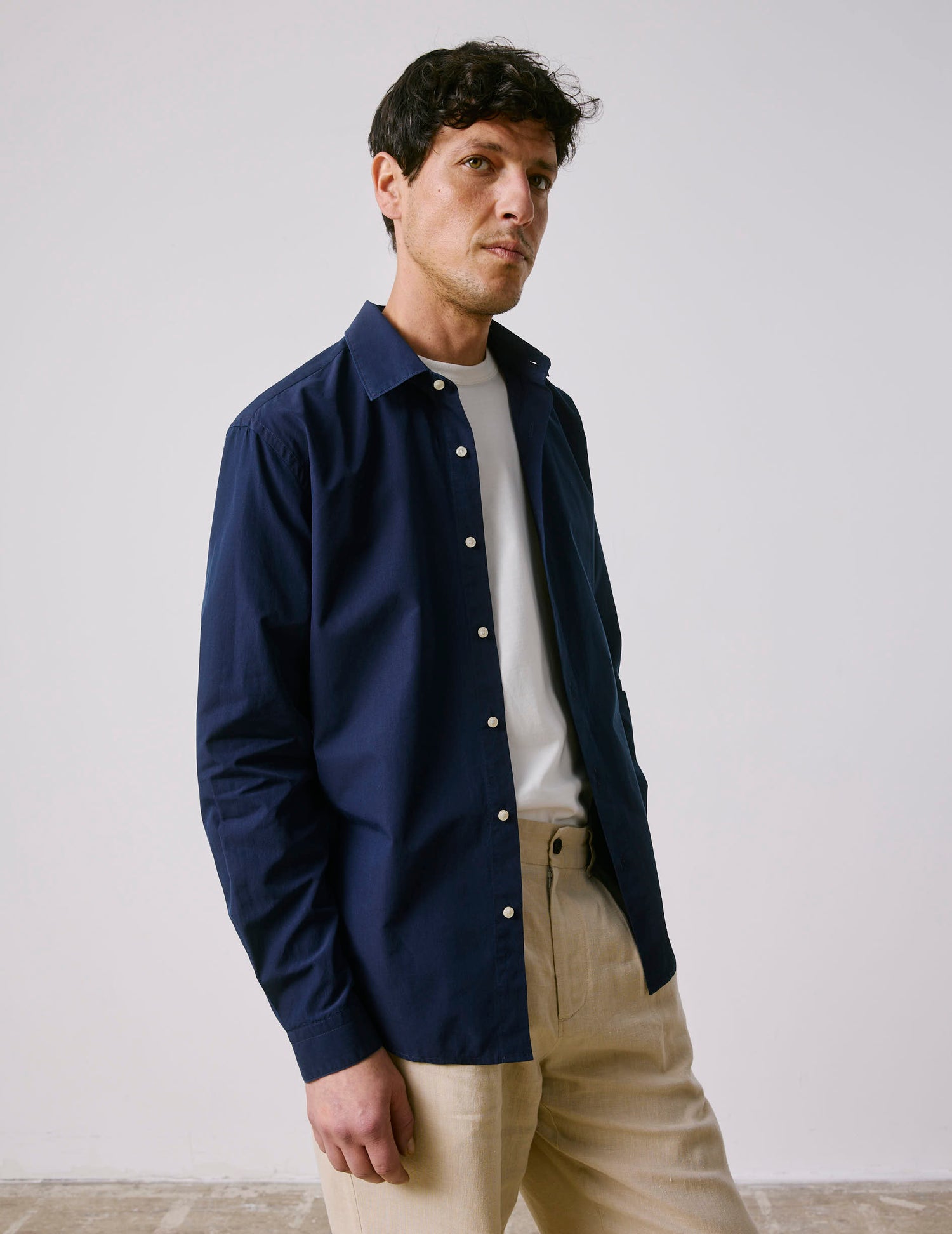 Auguste navy denim shirt - Denim - French Collar