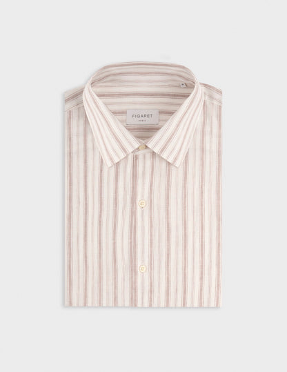 Striped beige linen Auguste shirt
