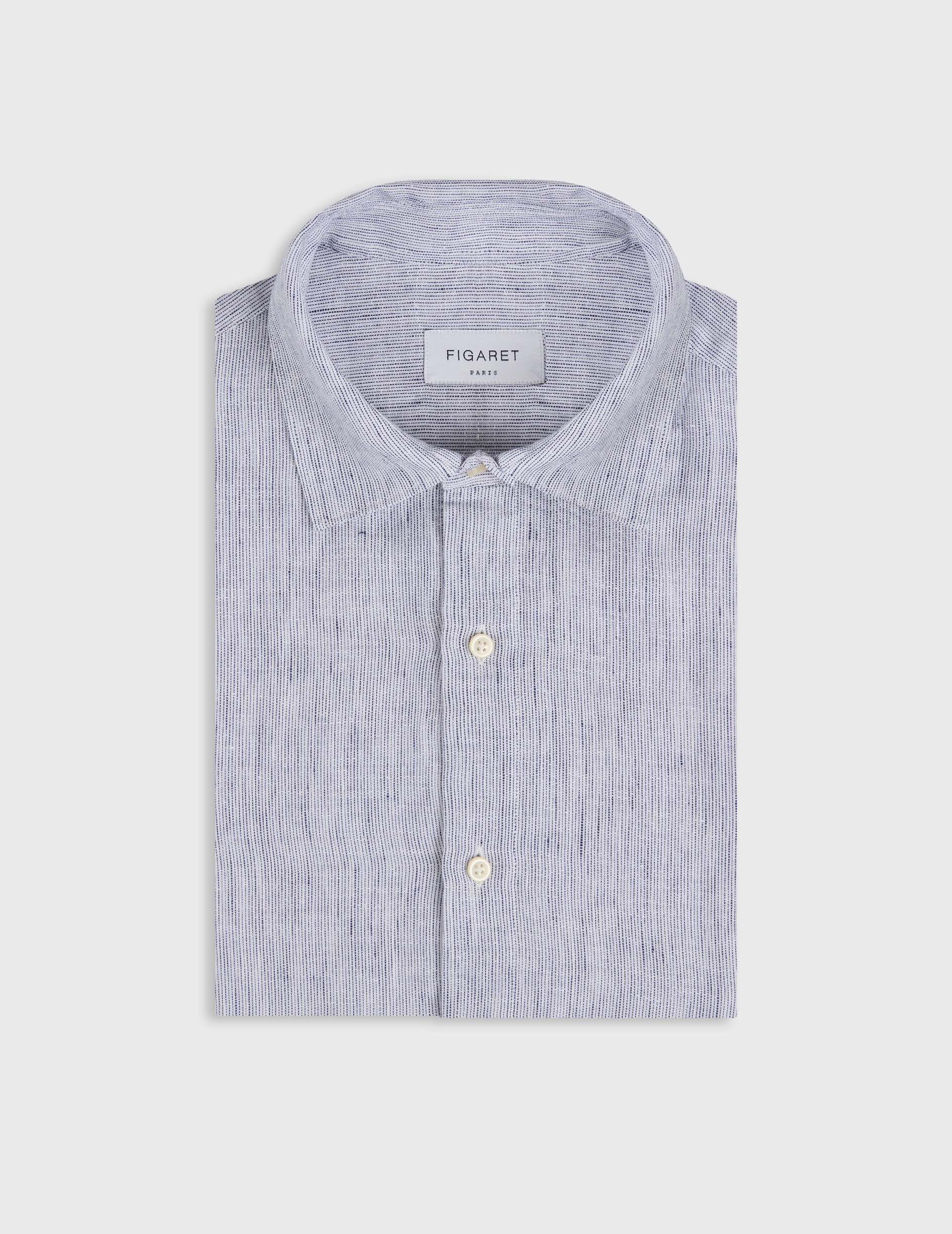 Striped navy linen Auguste shirt