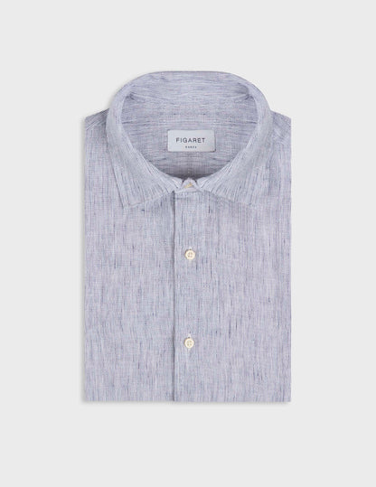 Striped navy linen Auguste shirt