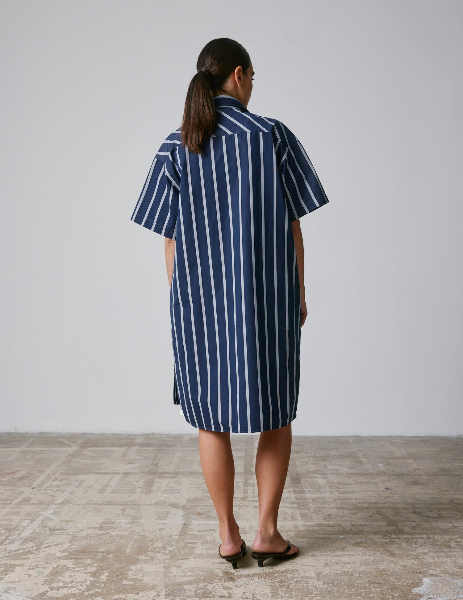 Belharra poplin navy dress