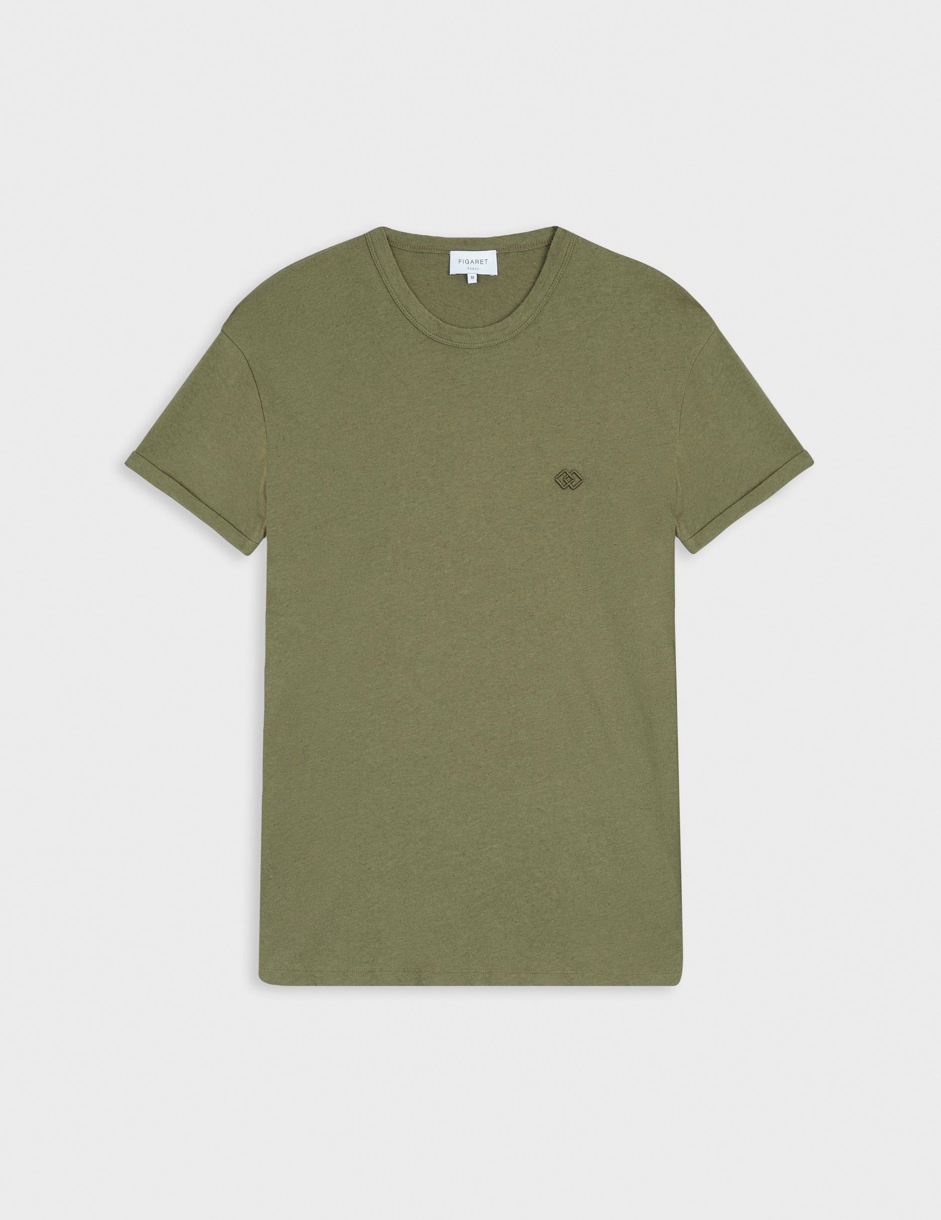 Benny khaki cotton and linen T-shirt