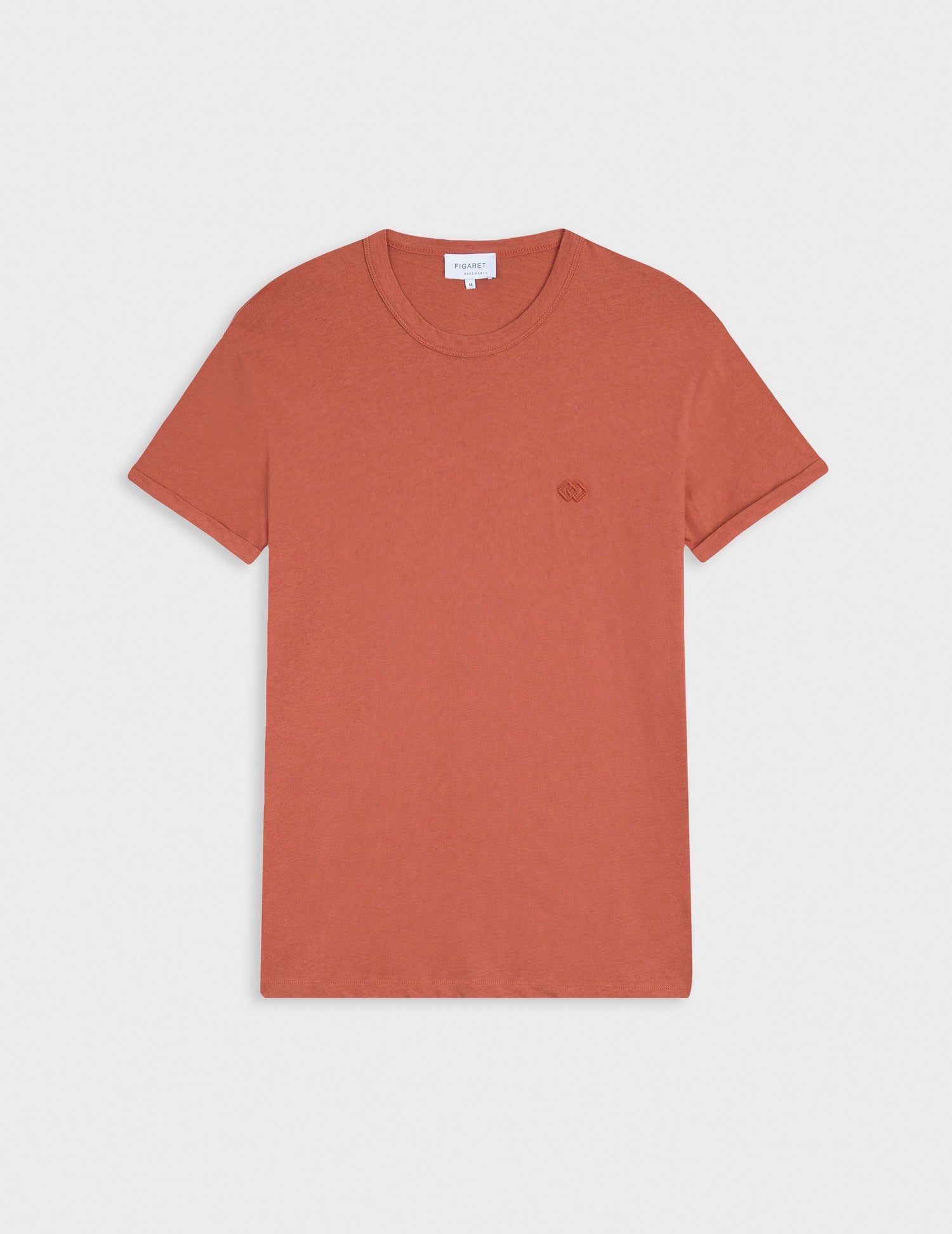 Benny rust cotton and linen T-shirt
